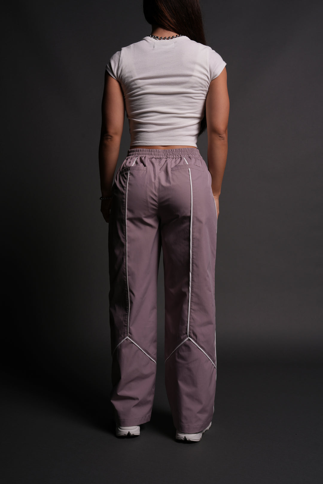 Dual Wolf Quinn Track Pants in Light Mauve/Sand