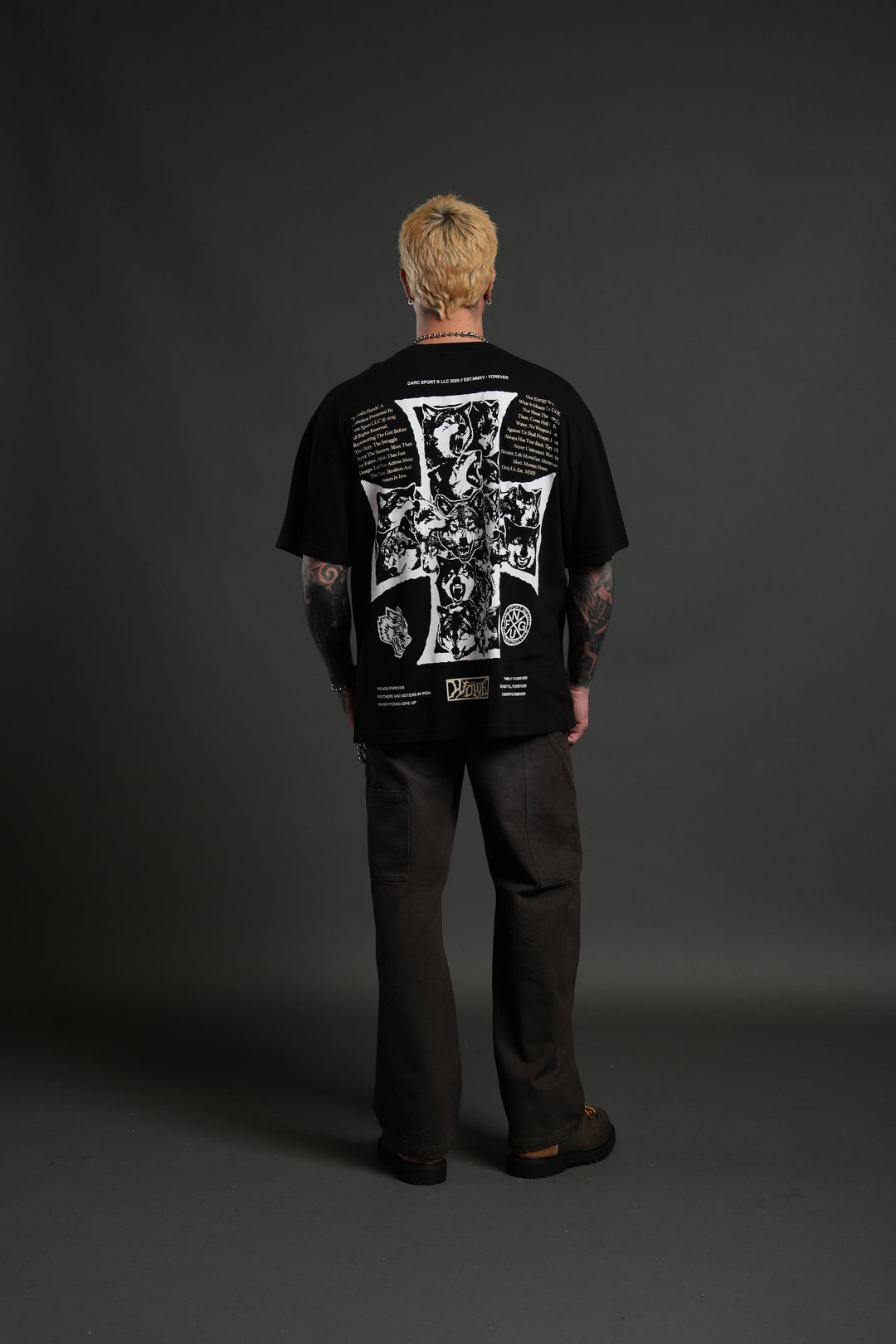 Iron Wolf Pack "Premium" Oversized Tee in Black