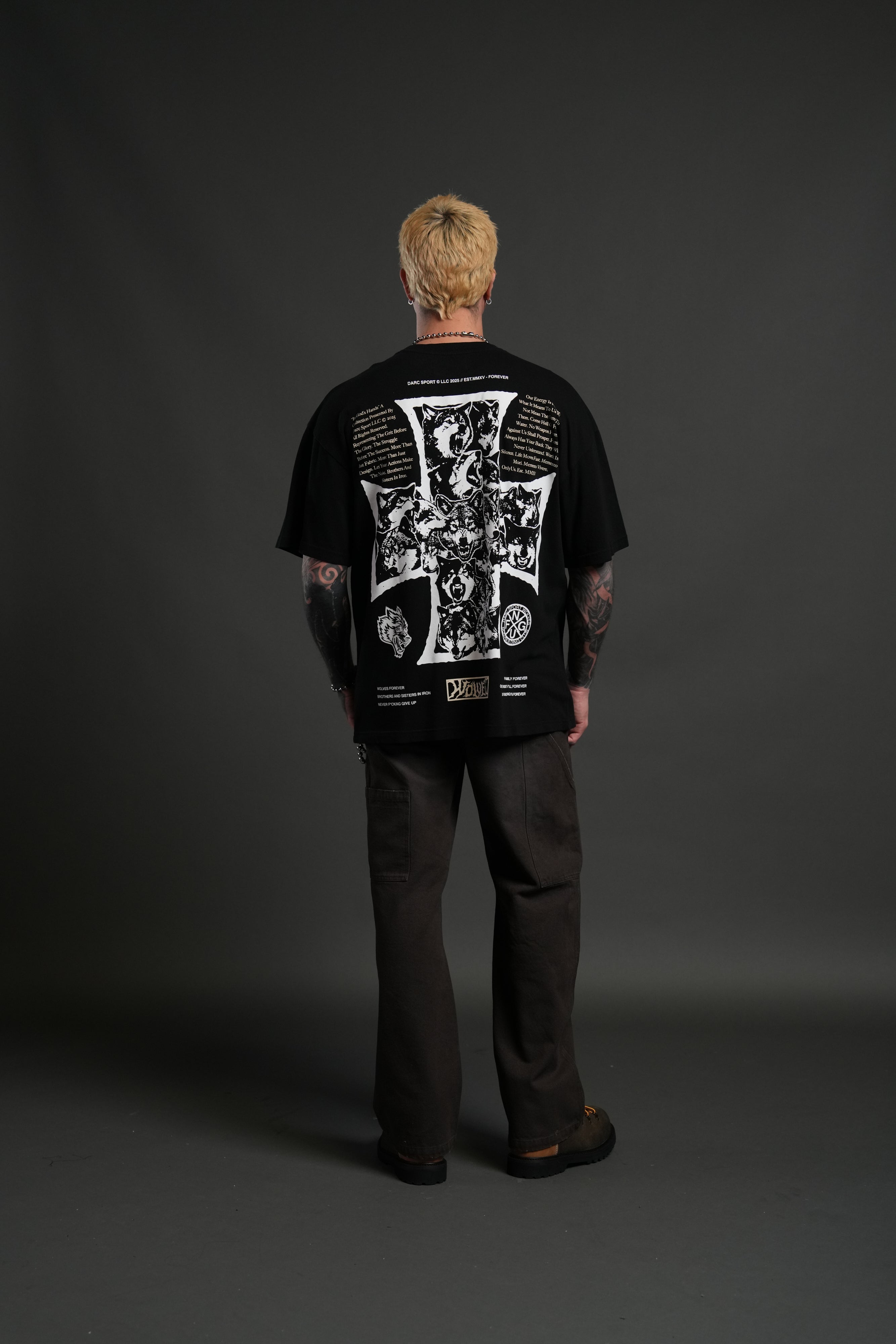 Iron Wolf Pack "Premium" Oversized Tee in Black