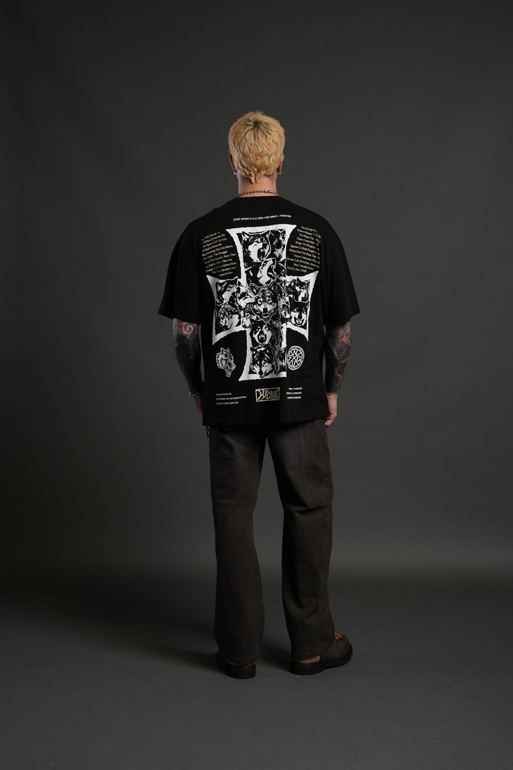 Iron Wolf Pack "Premium" Oversized Tee in Black