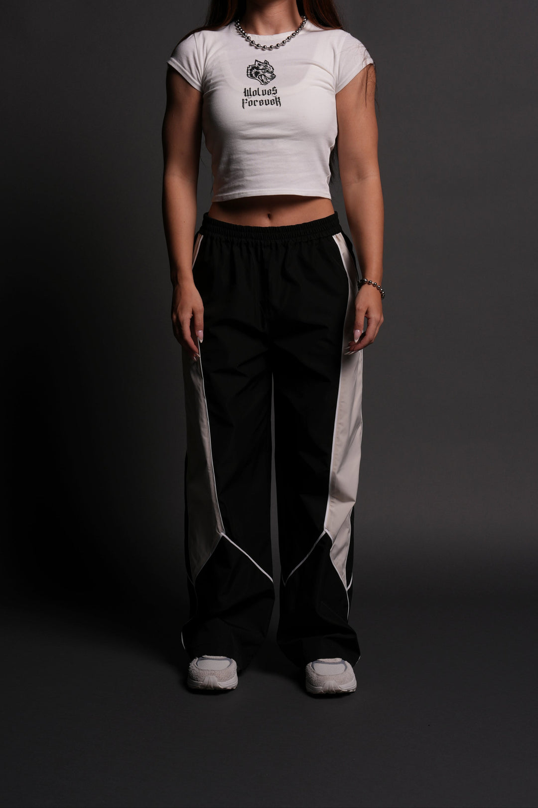 Dual Wolf Quinn Track Pants in Black/Sand