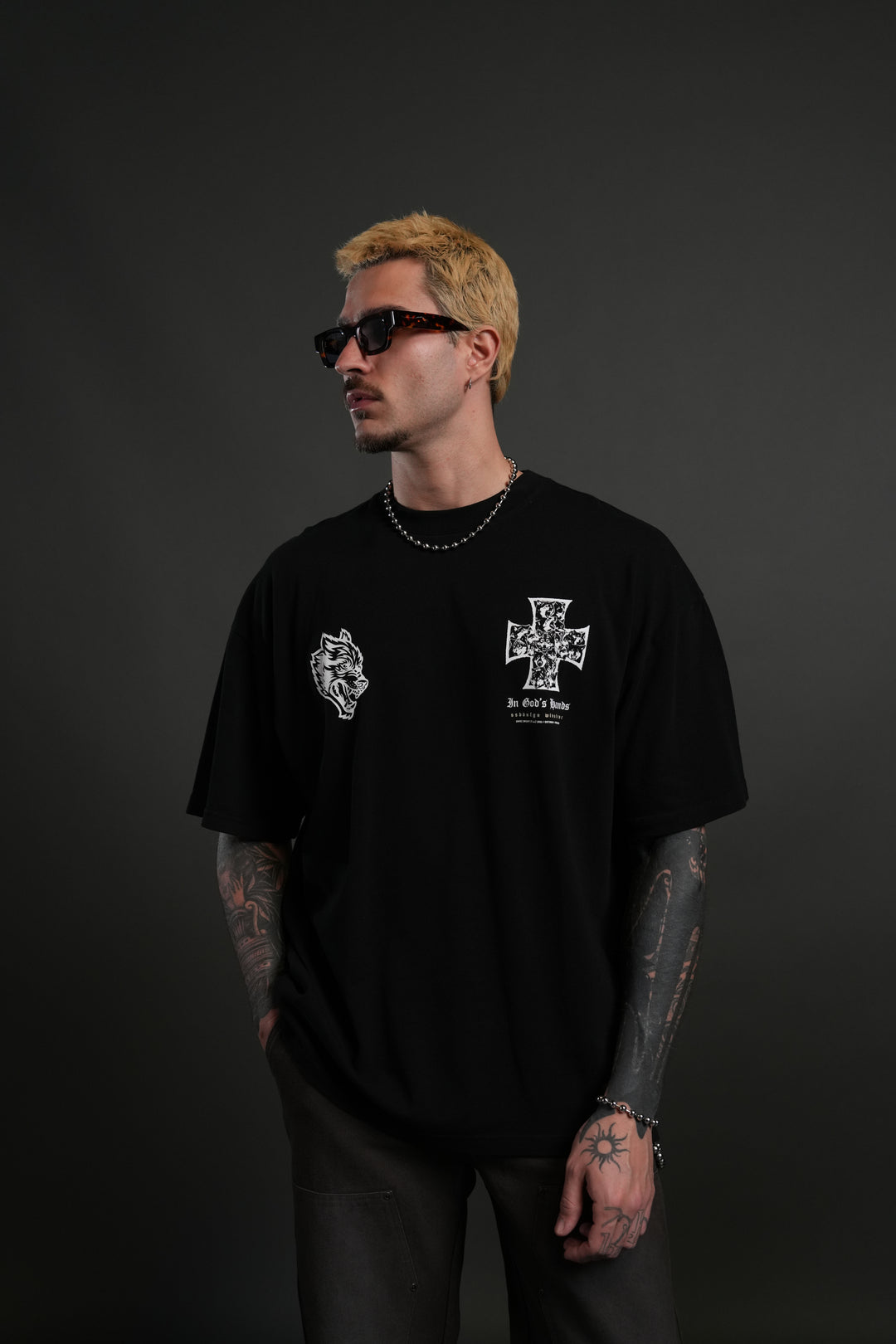 Iron Wolf Pack "Premium" Oversized Tee in Black