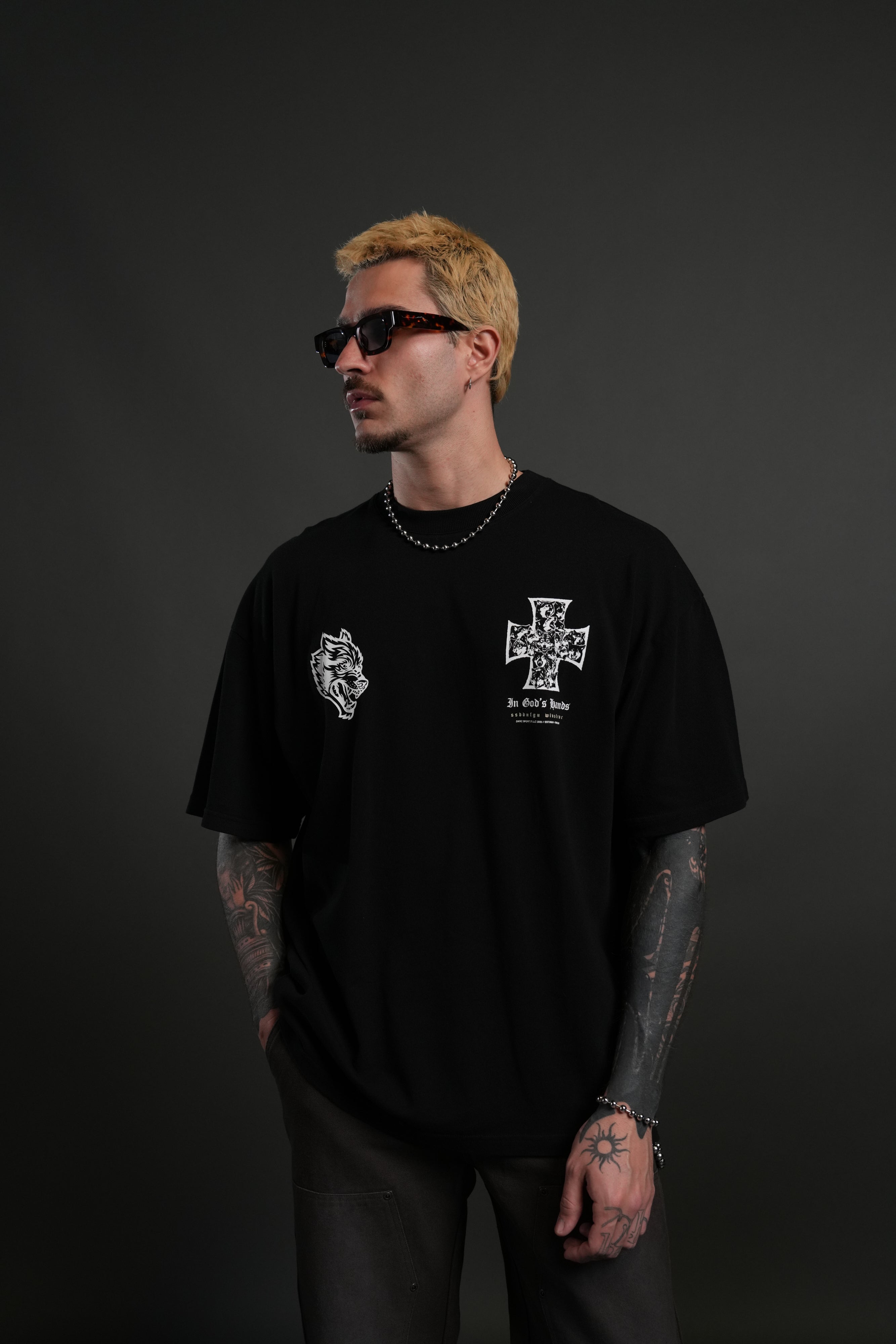 Iron Wolf Pack "Premium" Oversized Tee in Black