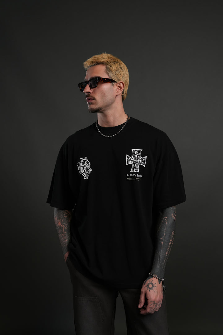 Iron Wolf Pack "Premium" Oversized Tee in Black