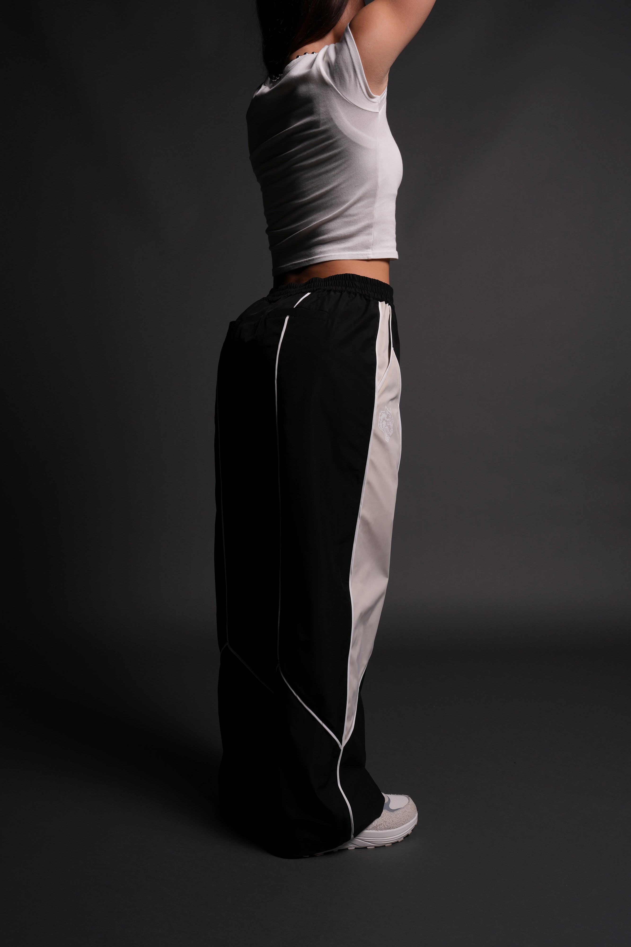 Dual Wolf Quinn Track Pants in Black/Sand