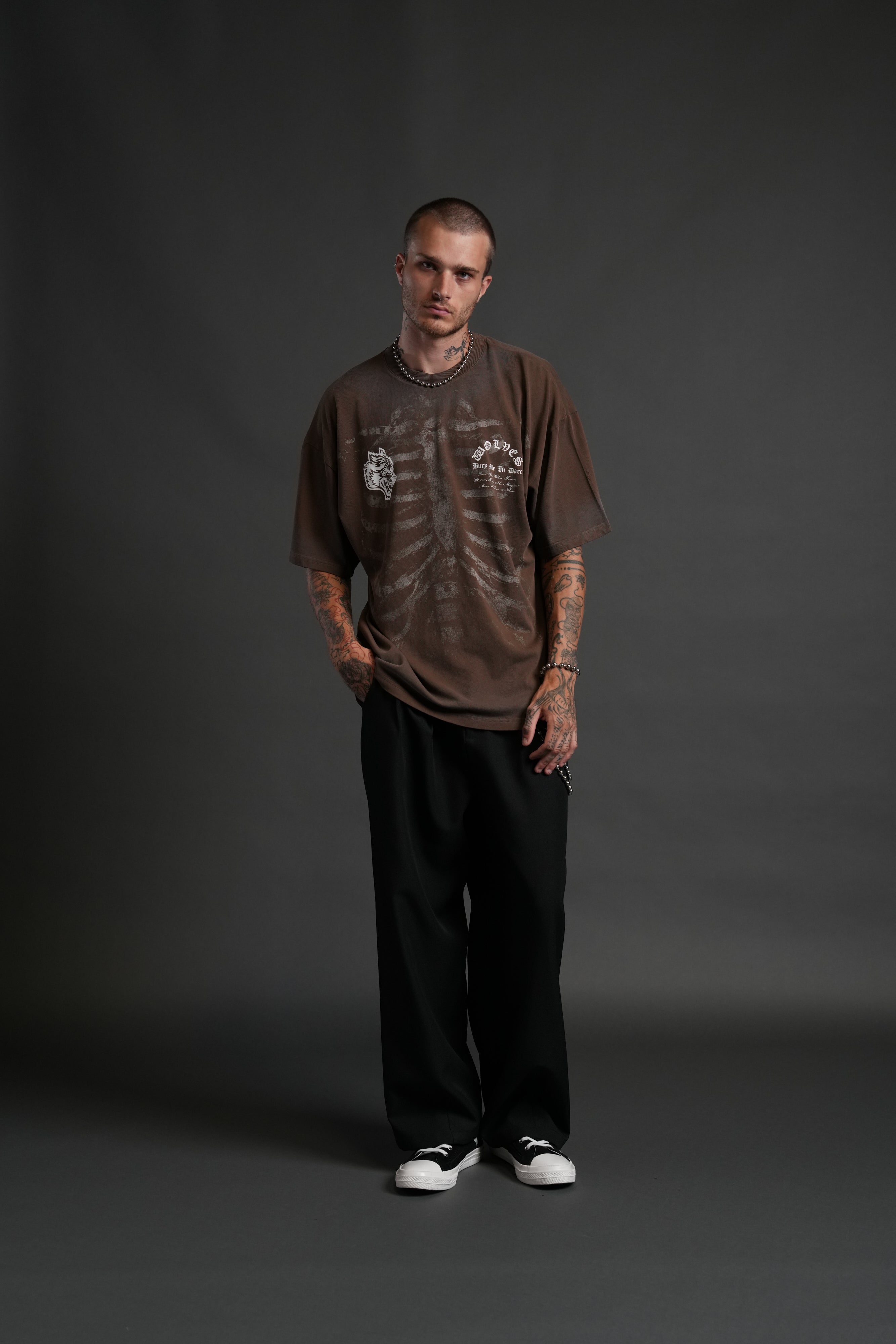 Bones "Premium" Oversized Tee in Desert Dust Drift Wash