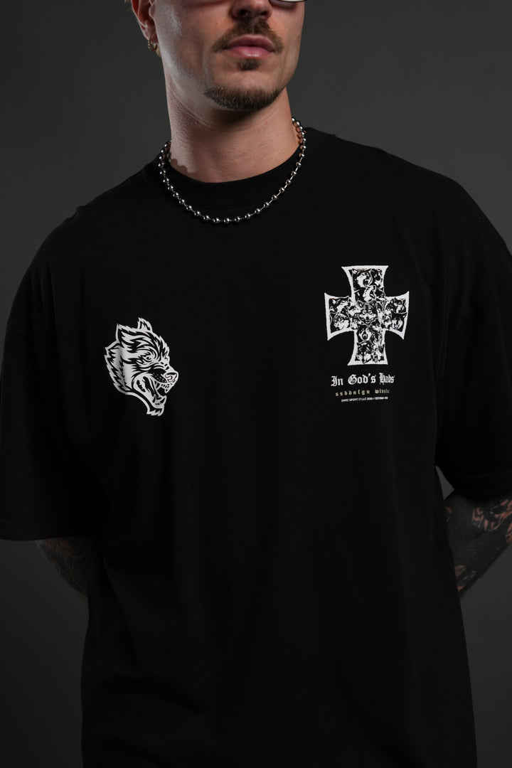 Iron Wolf Pack "Premium" Oversized Tee in Black