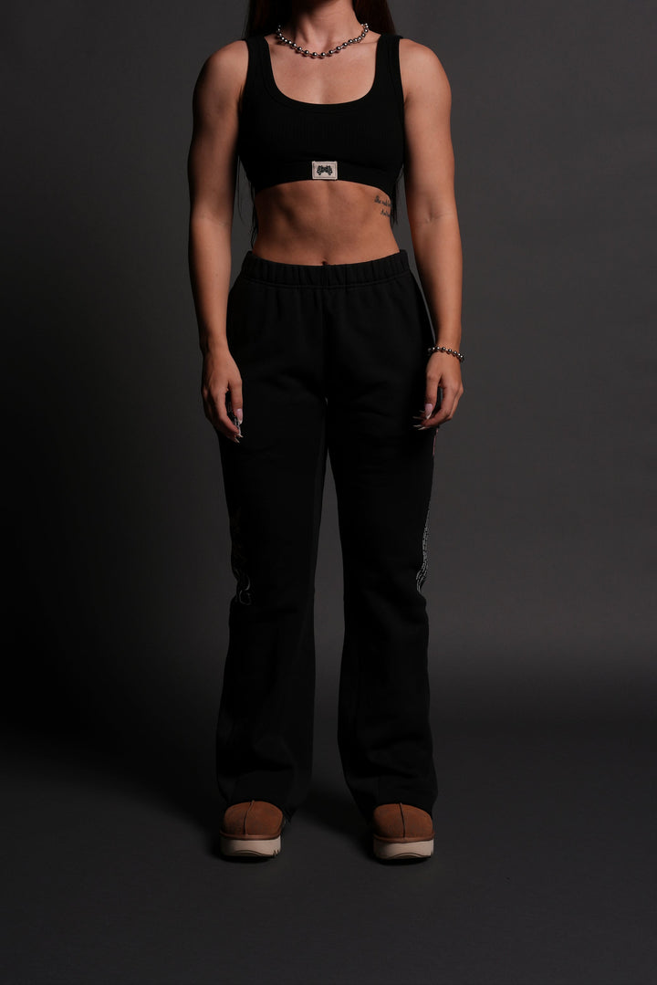 Everlasting She Flare Sweat Pants in Black