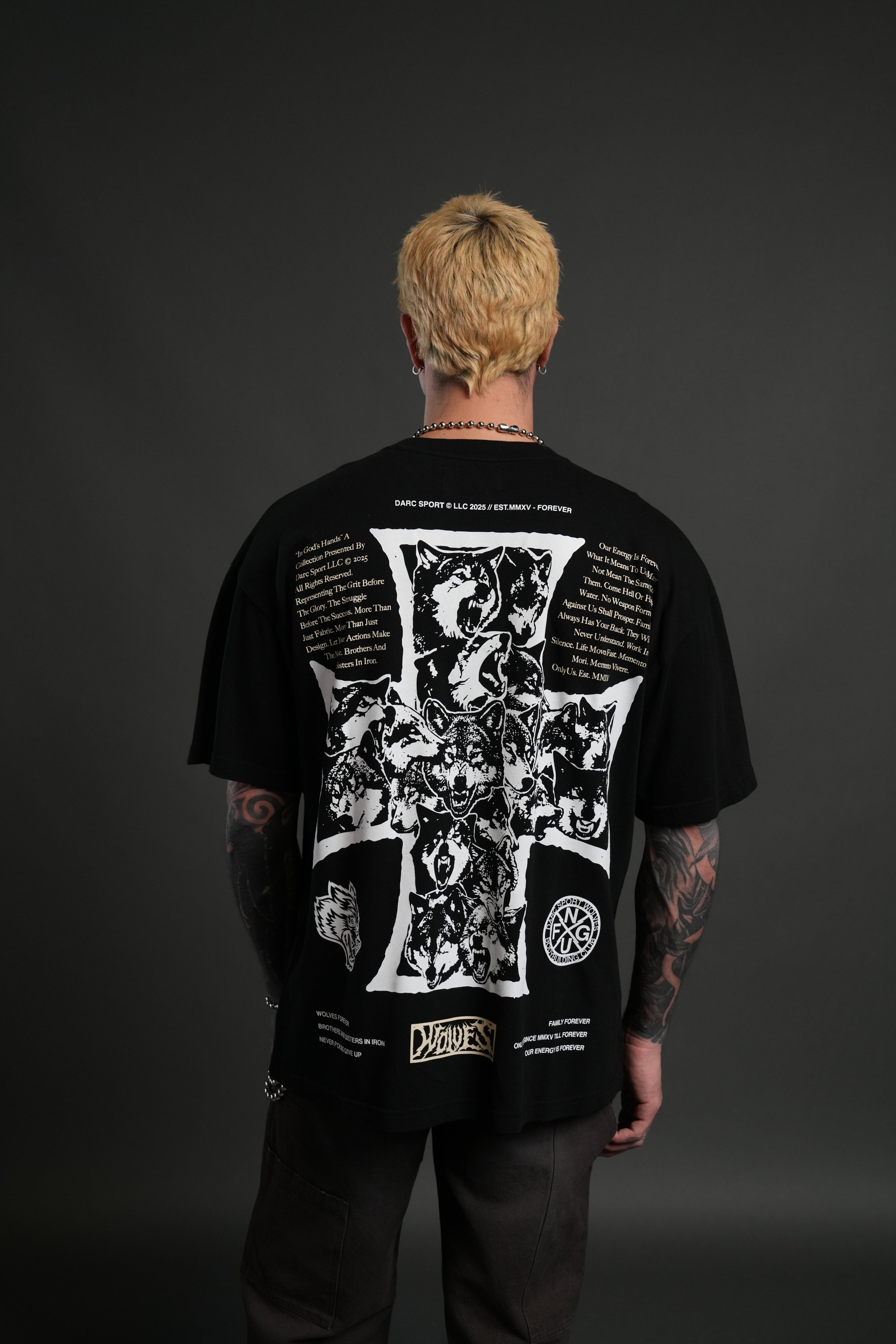 Iron Wolf Pack "Premium" Oversized Tee in Black