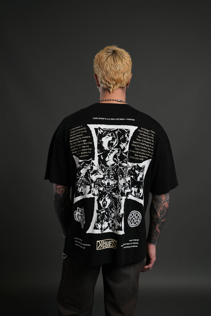 Iron Wolf Pack "Premium" Oversized Tee in Black