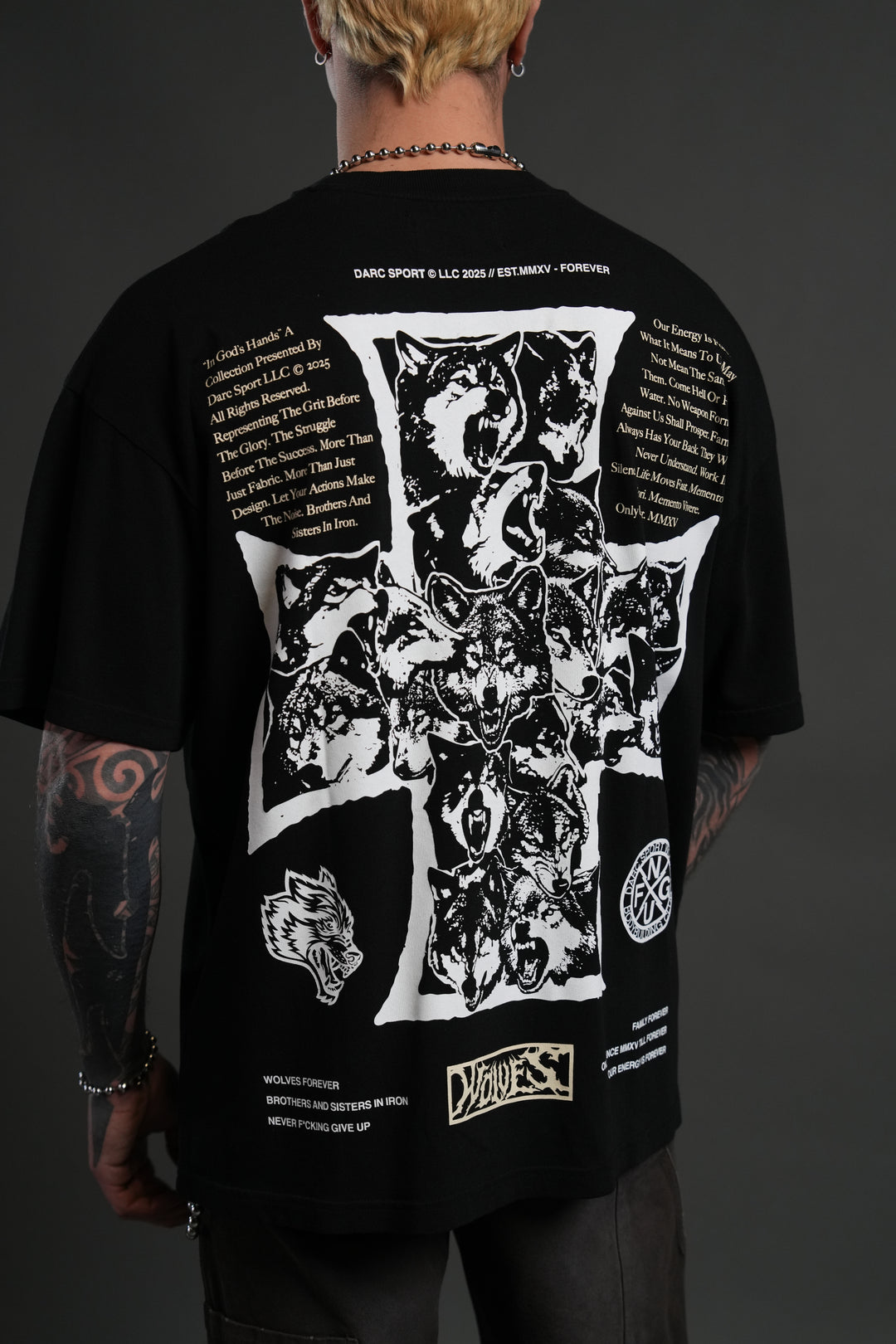 Iron Wolf Pack "Premium" Oversized Tee in Black