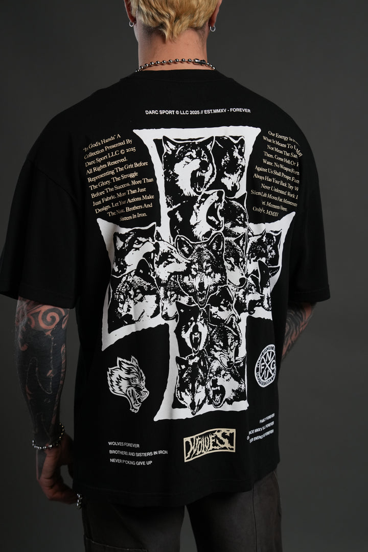 Iron Wolf Pack "Premium" Oversized Tee in Black