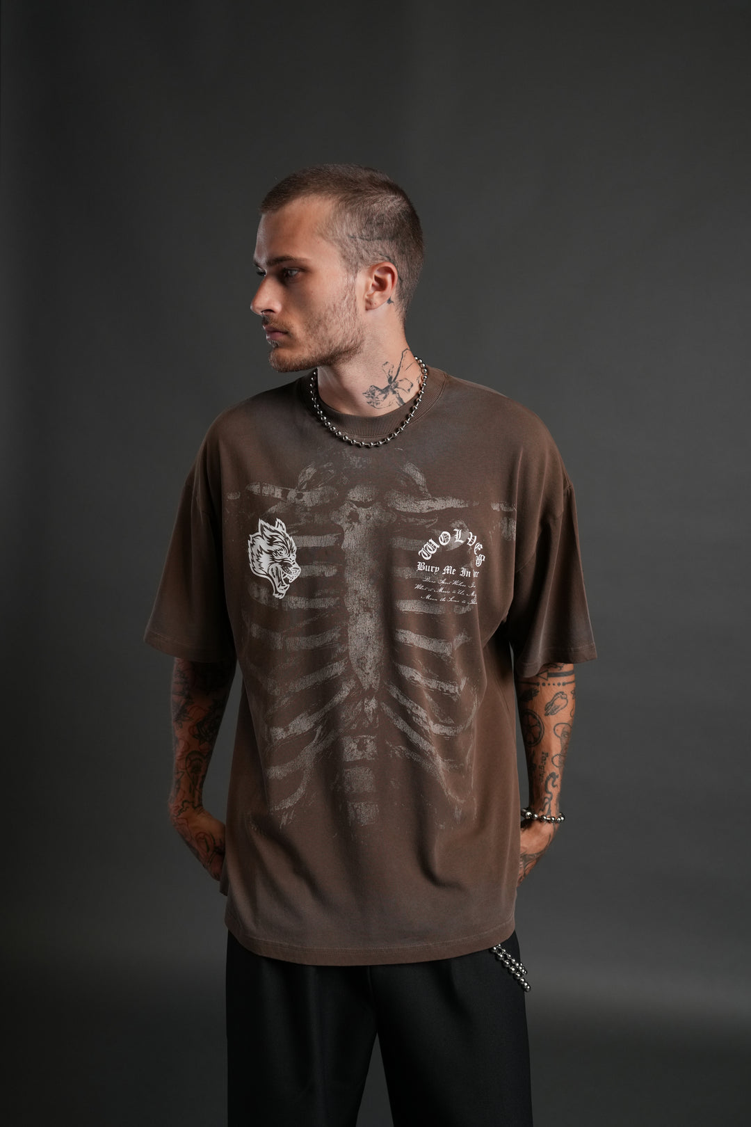 Bones "Premium" Oversized Tee in Desert Dust Drift Wash