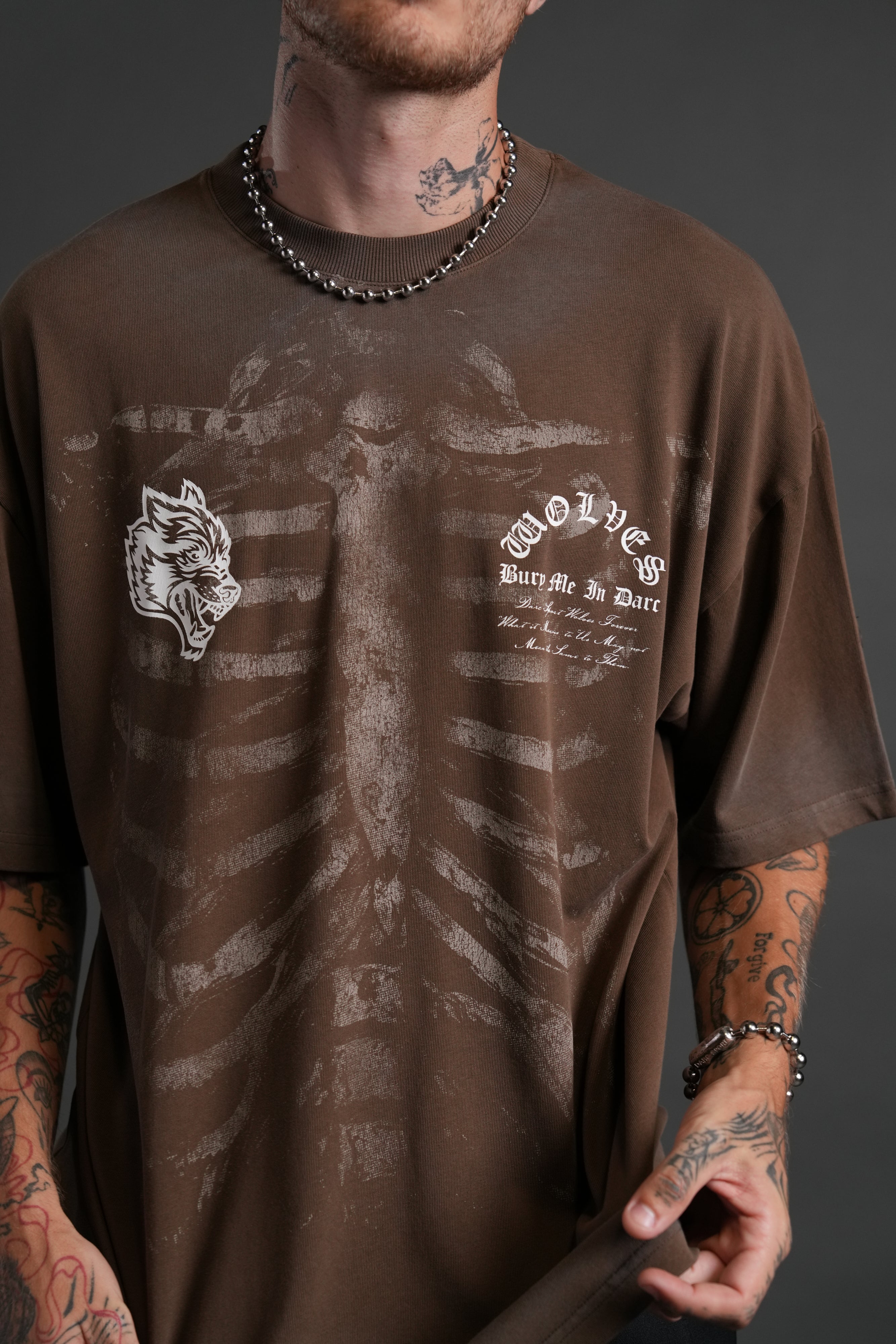 Bones "Premium" Oversized Tee in Desert Dust Drift Wash