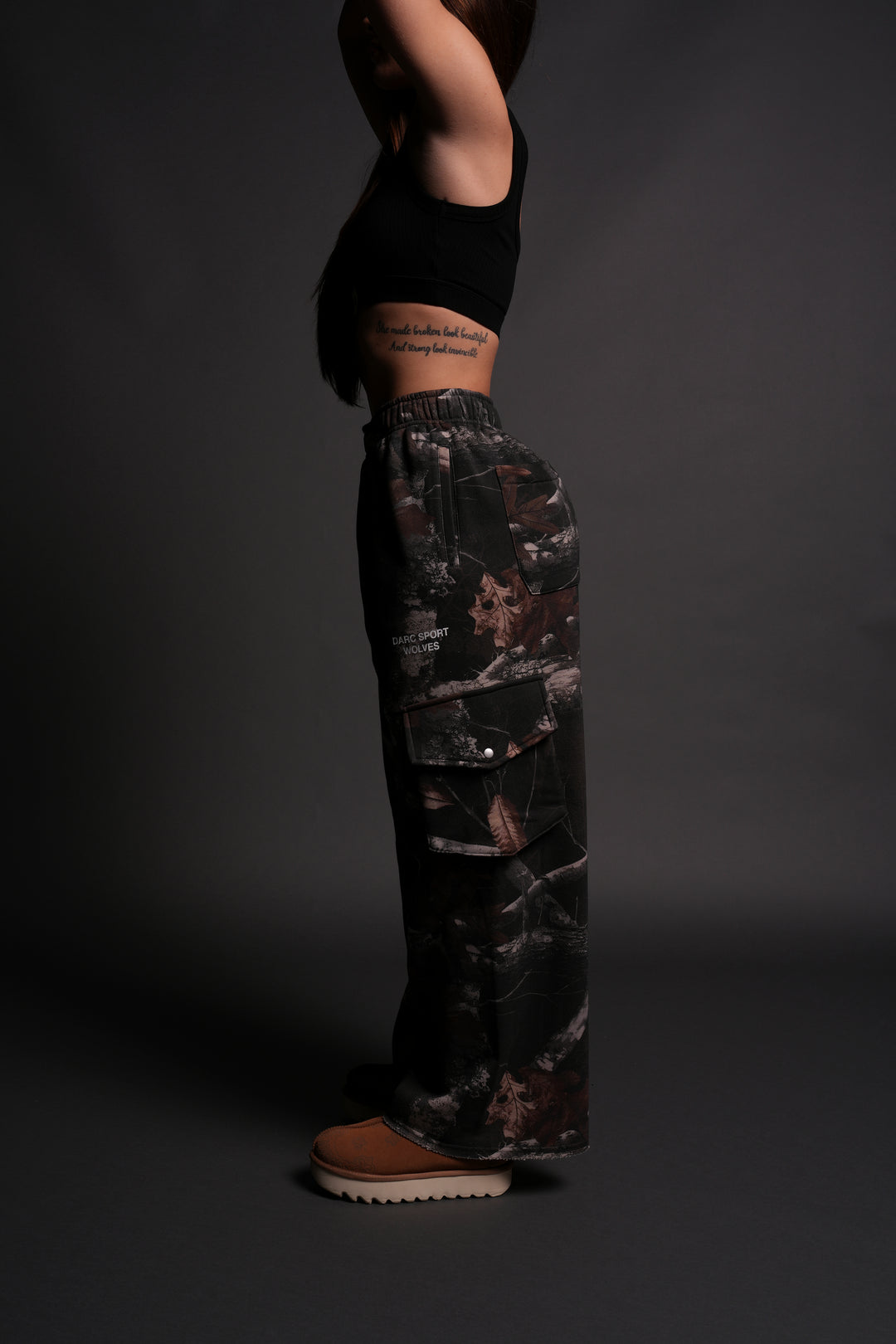 Darc Sport Wolves Durst Cargo Sweats in Darc Brown Woodland Camo