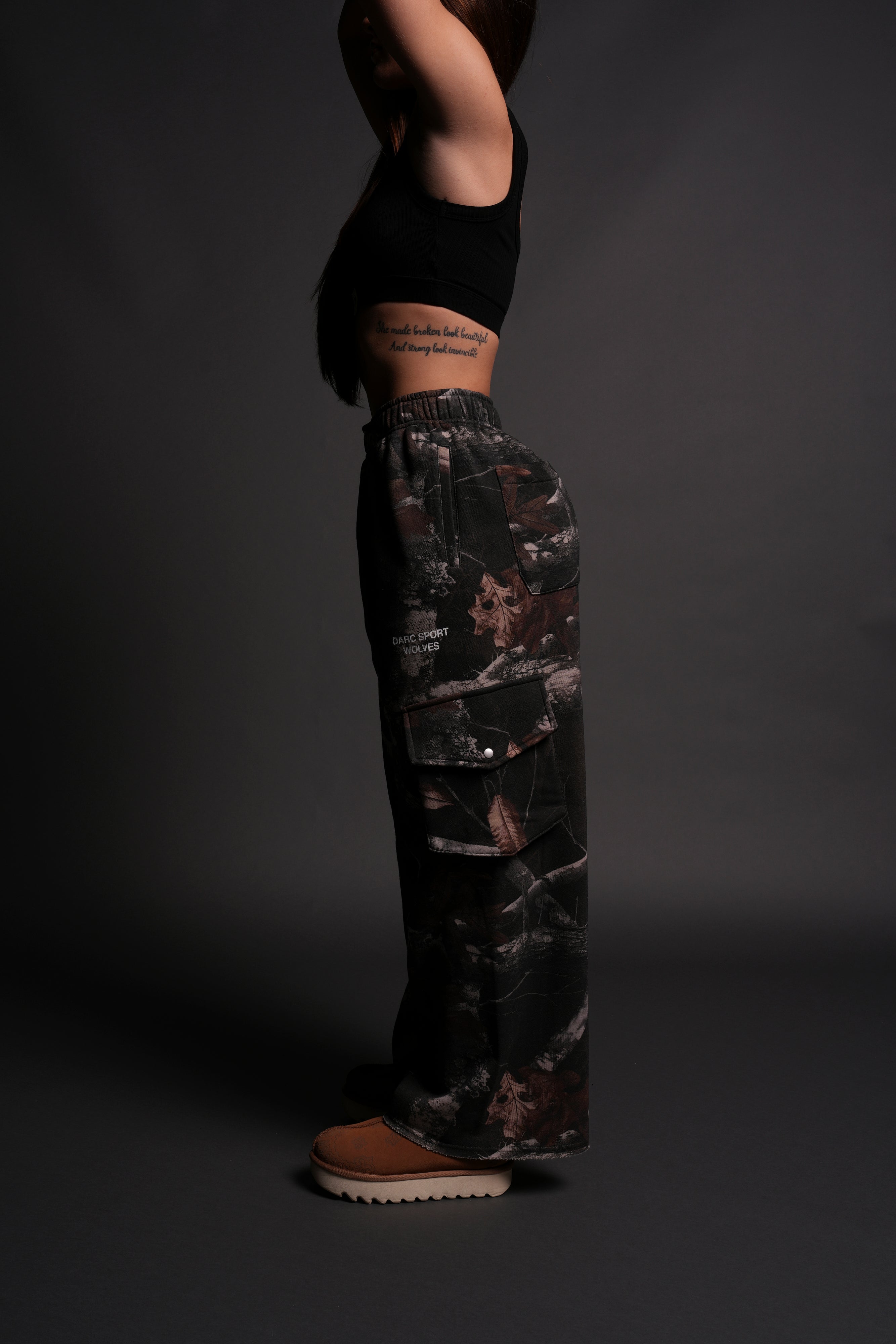 Darc Sport Wolves Durst Cargo Sweats in Darc Brown Woodland Camo