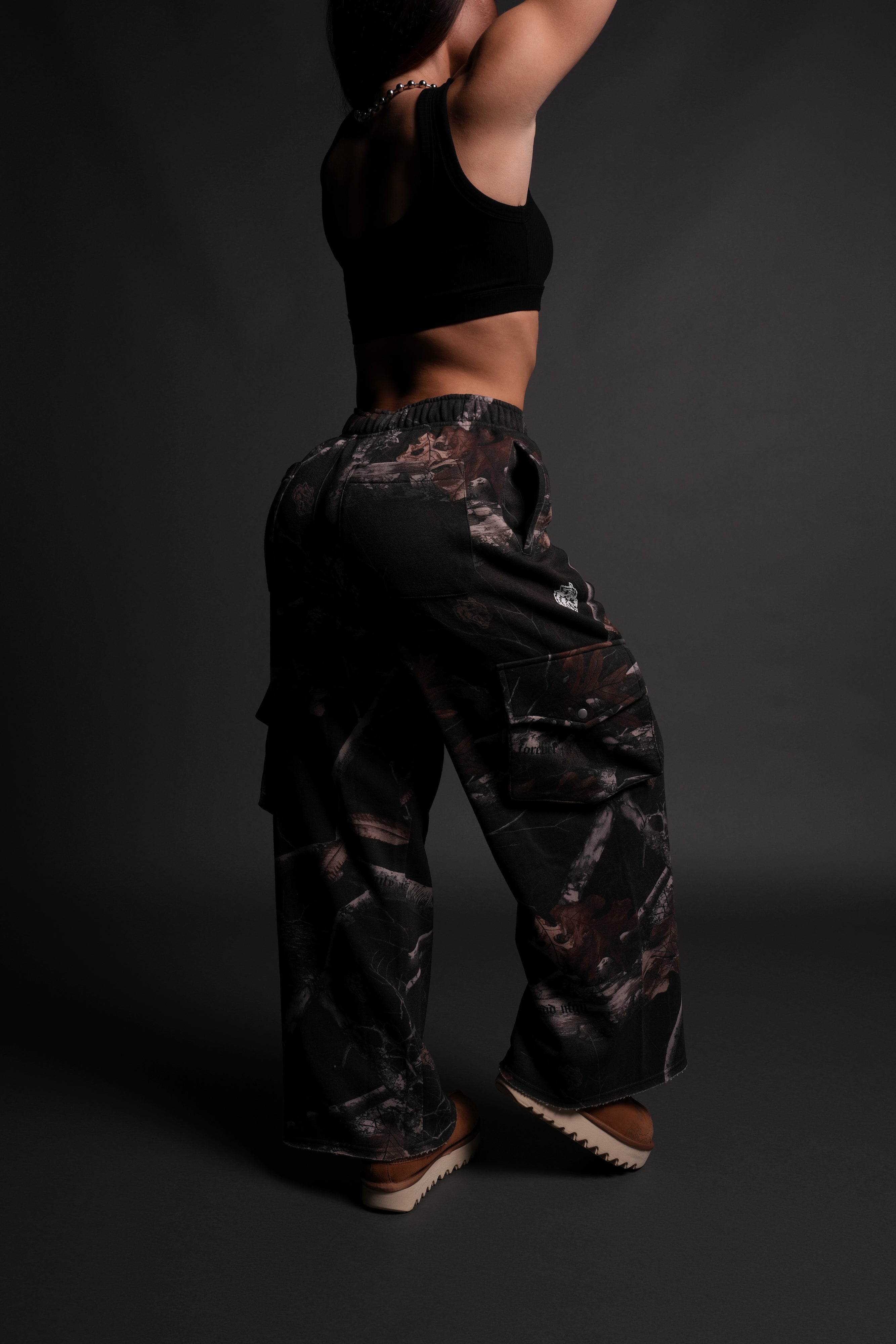 Darc Sport Wolves Durst Cargo Sweats in Darc Brown Woodland Camo