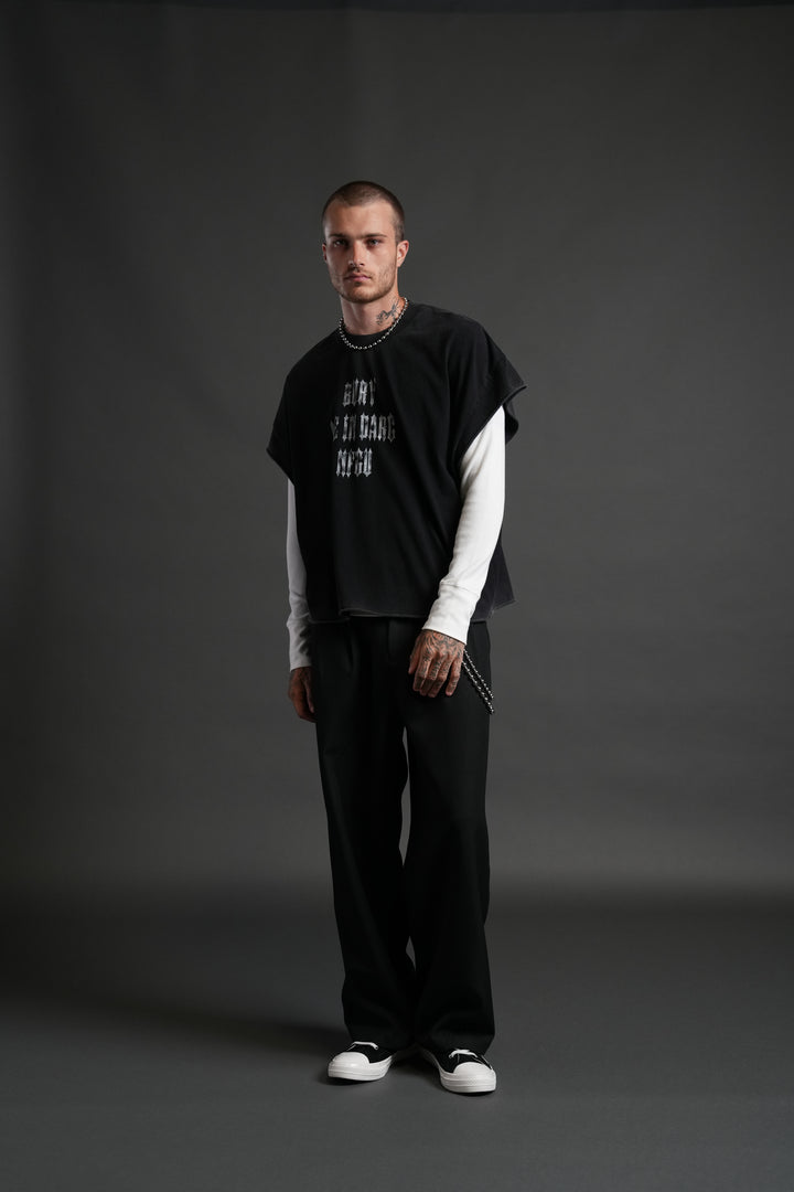 Bury Me in Darc Forever Grunge Cut-Off Tee in Black