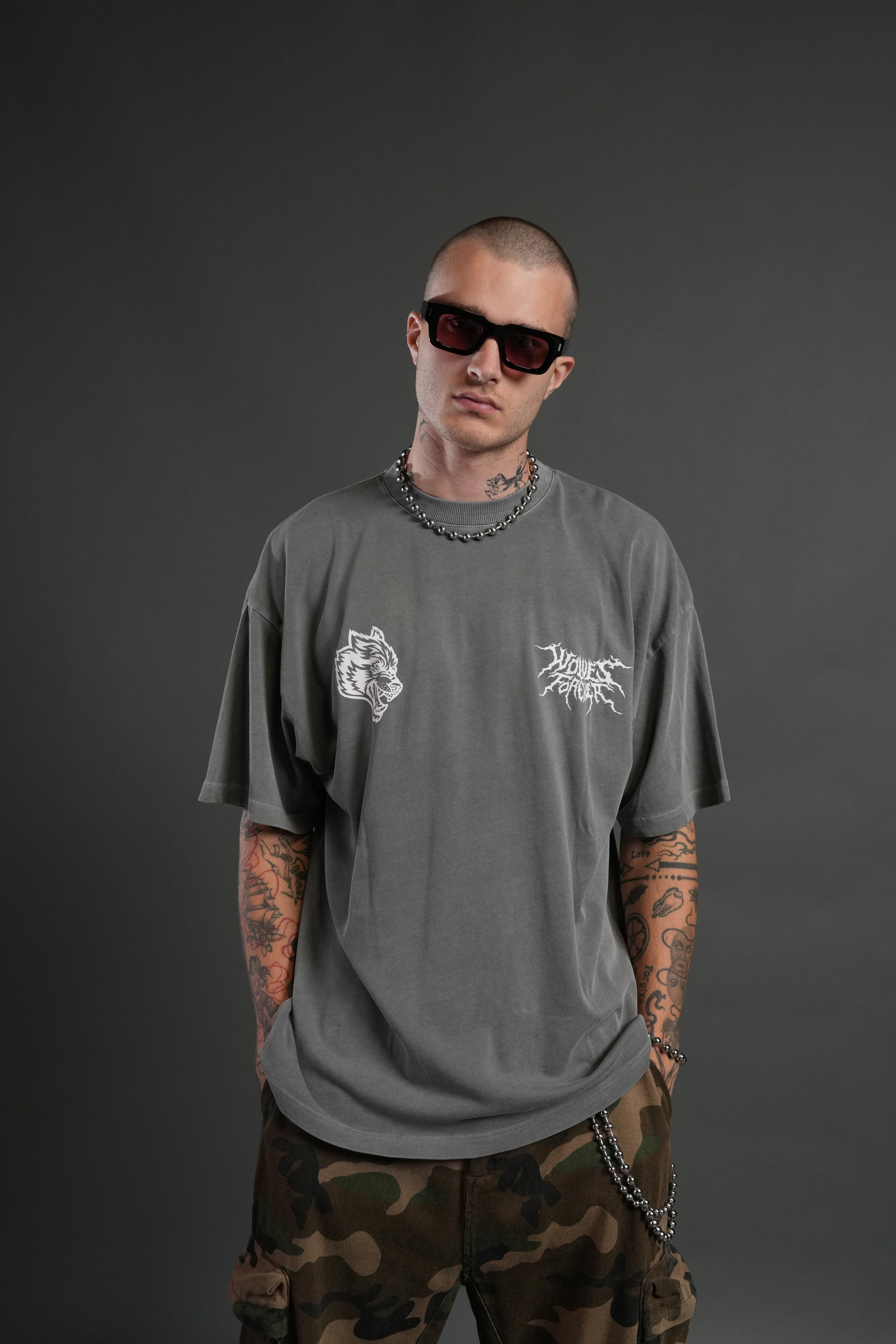 Song of Infinity "Premium" Oversized Tee in Dove Gray