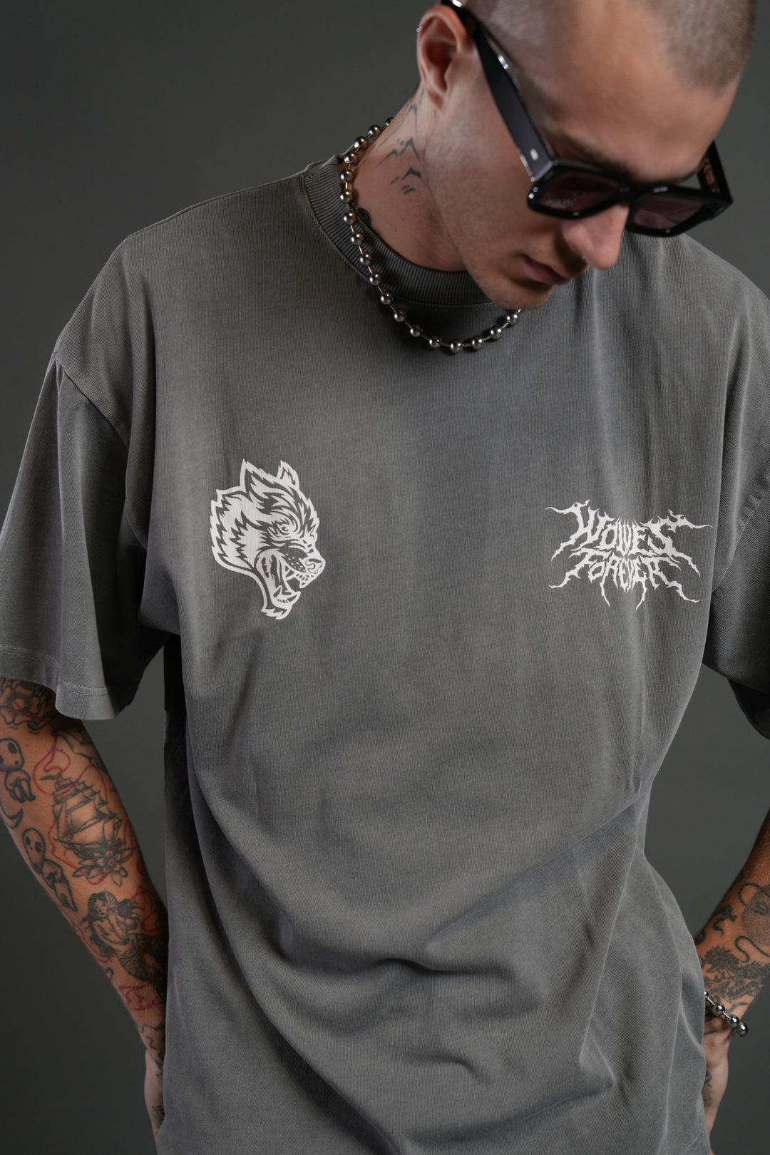 Song of Infinity "Premium" Oversized Tee in Dove Gray