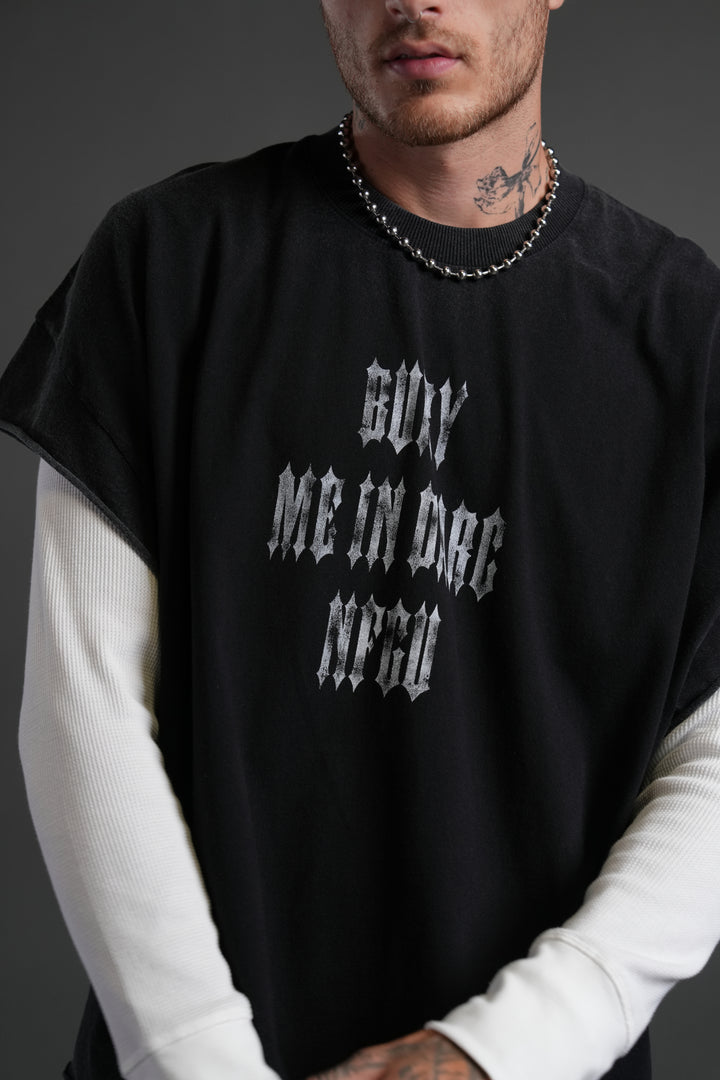 Bury Me in Darc Forever Grunge Cut-Off Tee in Black