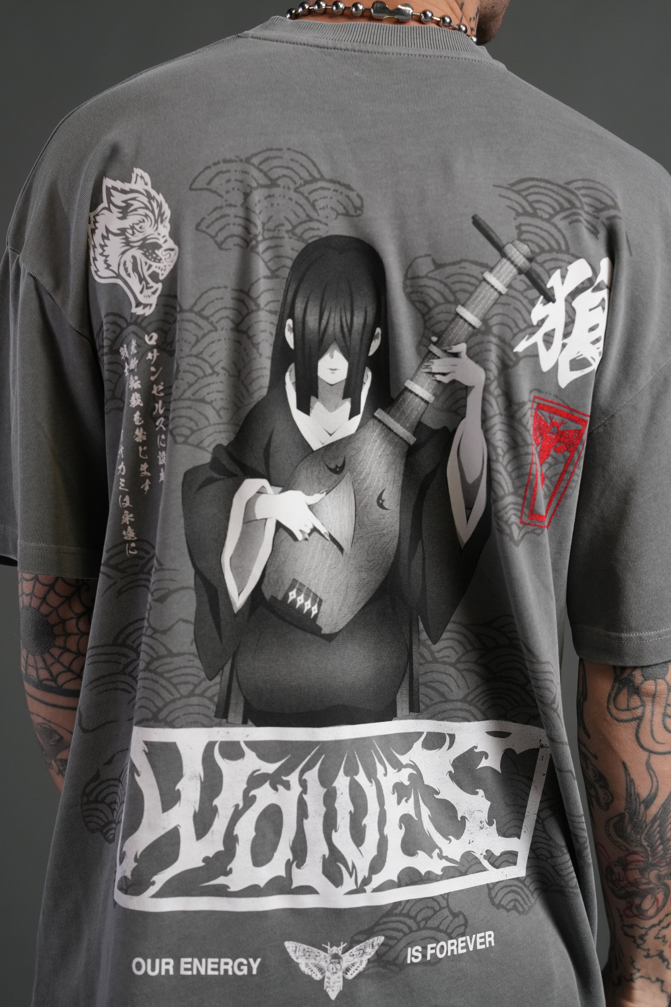 Song of Infinity "Premium" Oversized Tee in Dove Gray