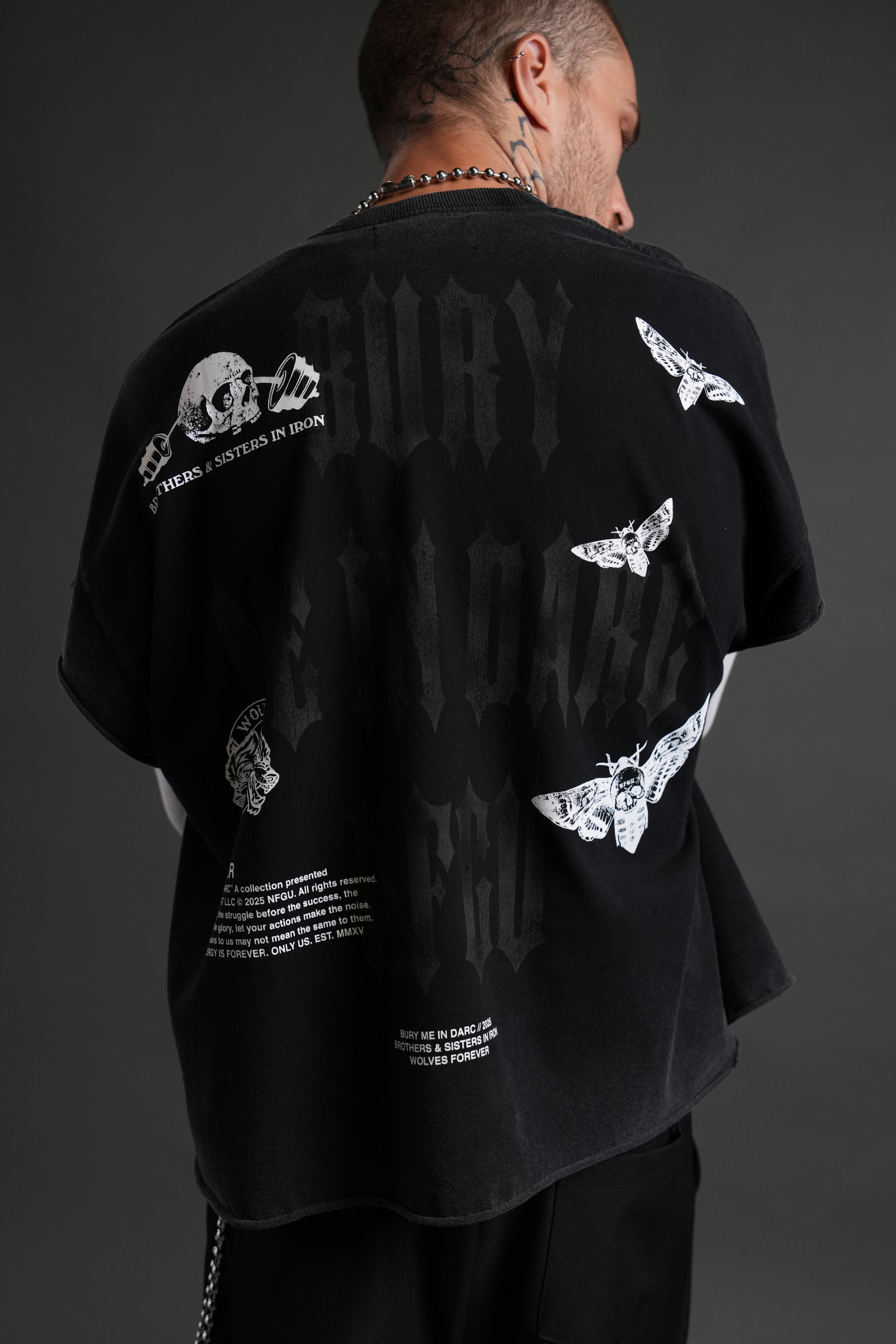 Bury Me in Darc Forever Grunge Cut-Off Tee in Black