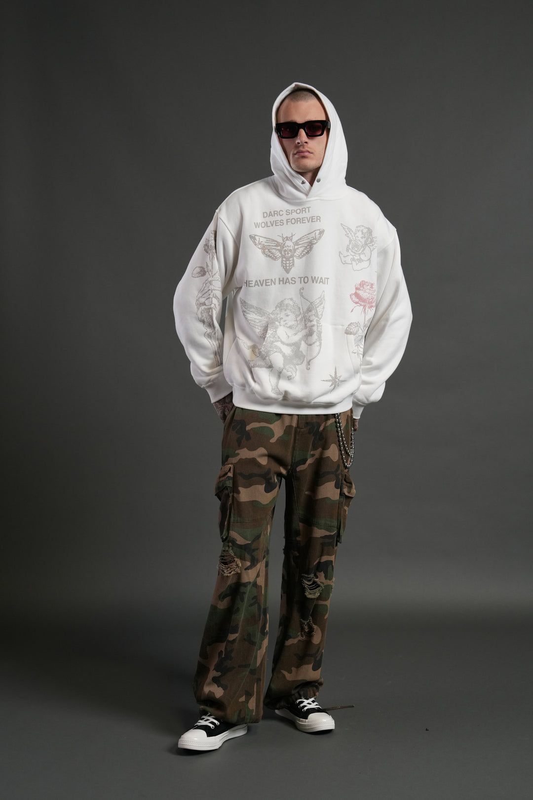 Sacred Flash "Pierce" Hoodie in Cream