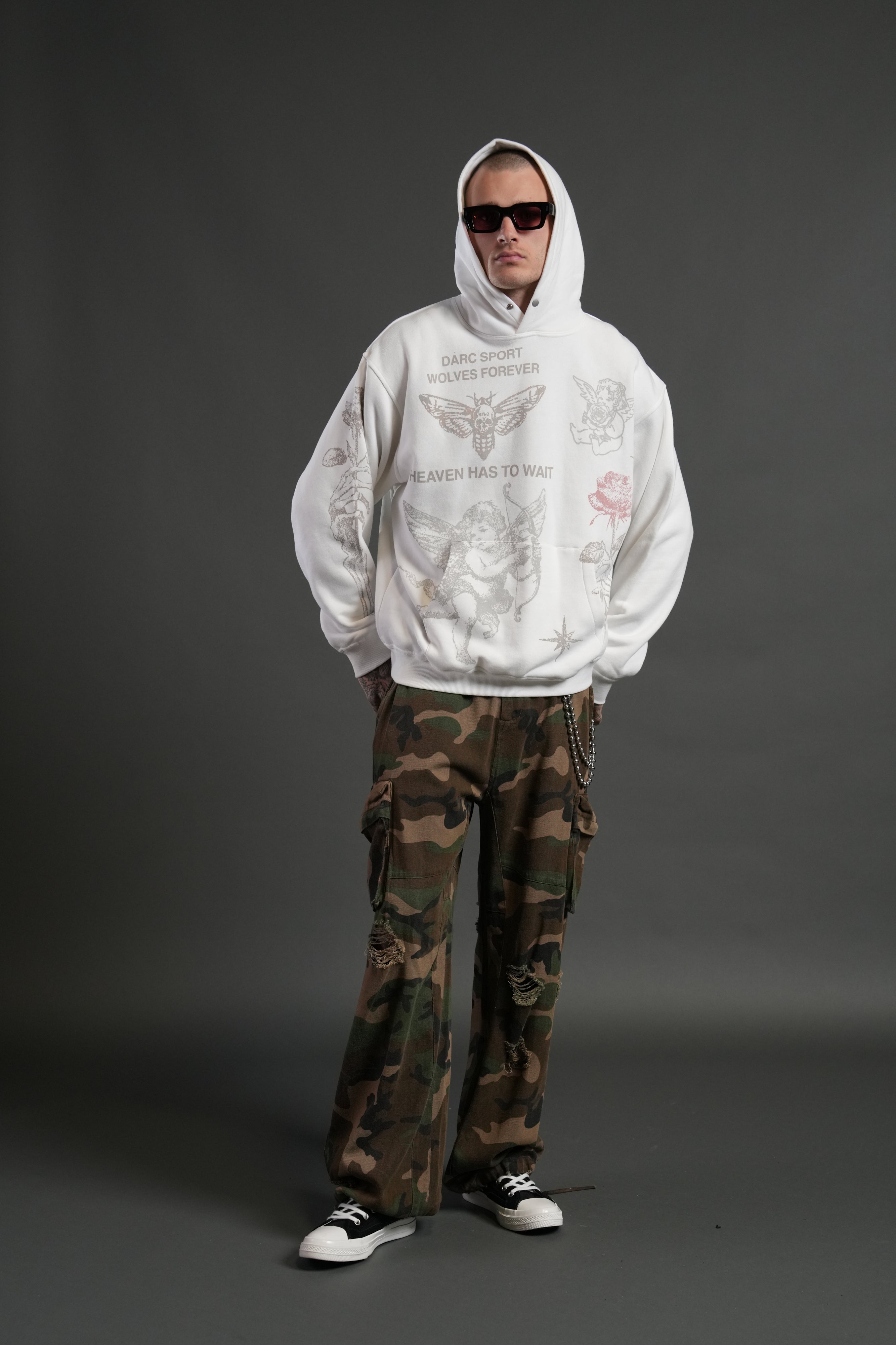 Sacred Flash "Pierce" Hoodie in Cream