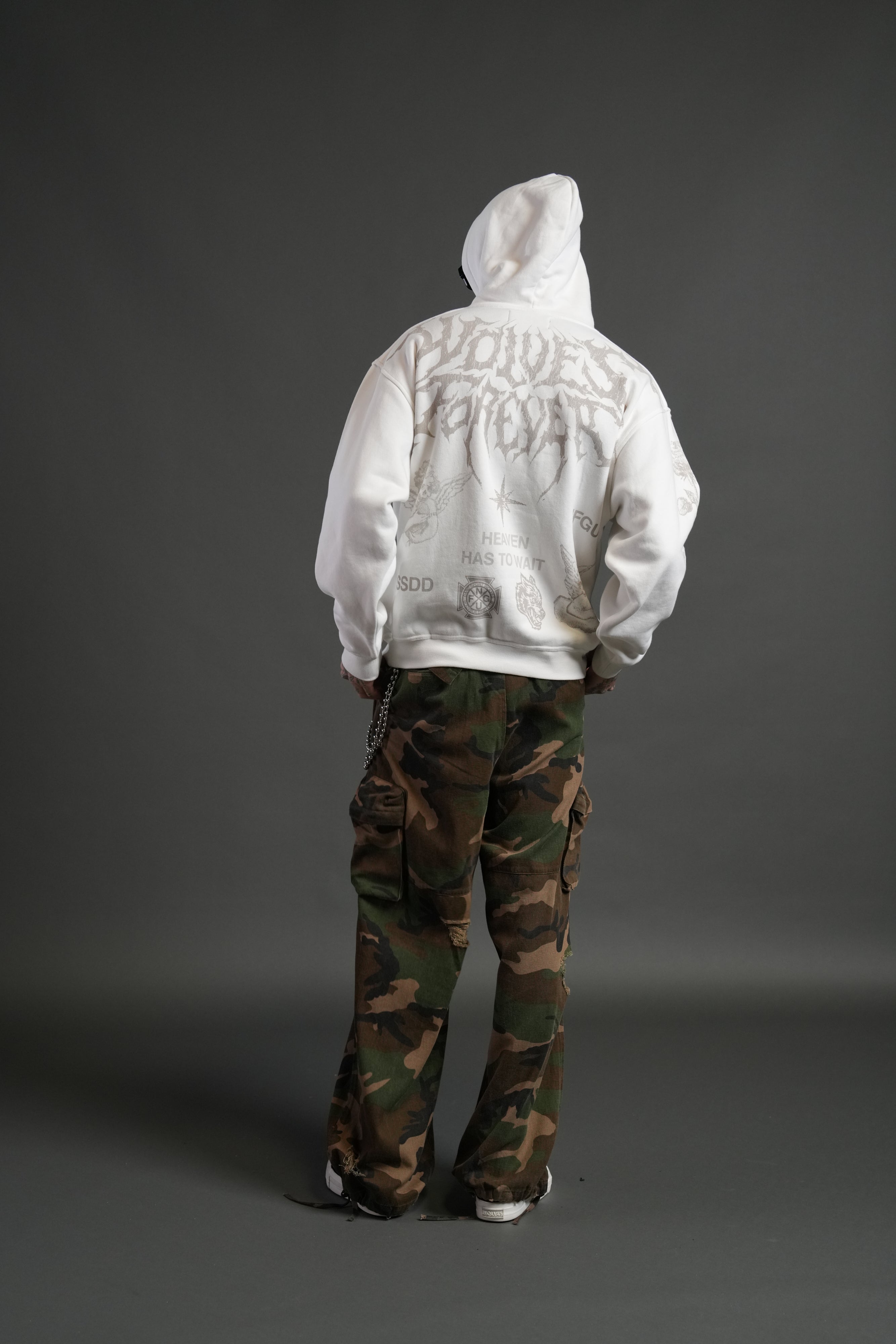 Sacred Flash "Pierce" Hoodie in Cream