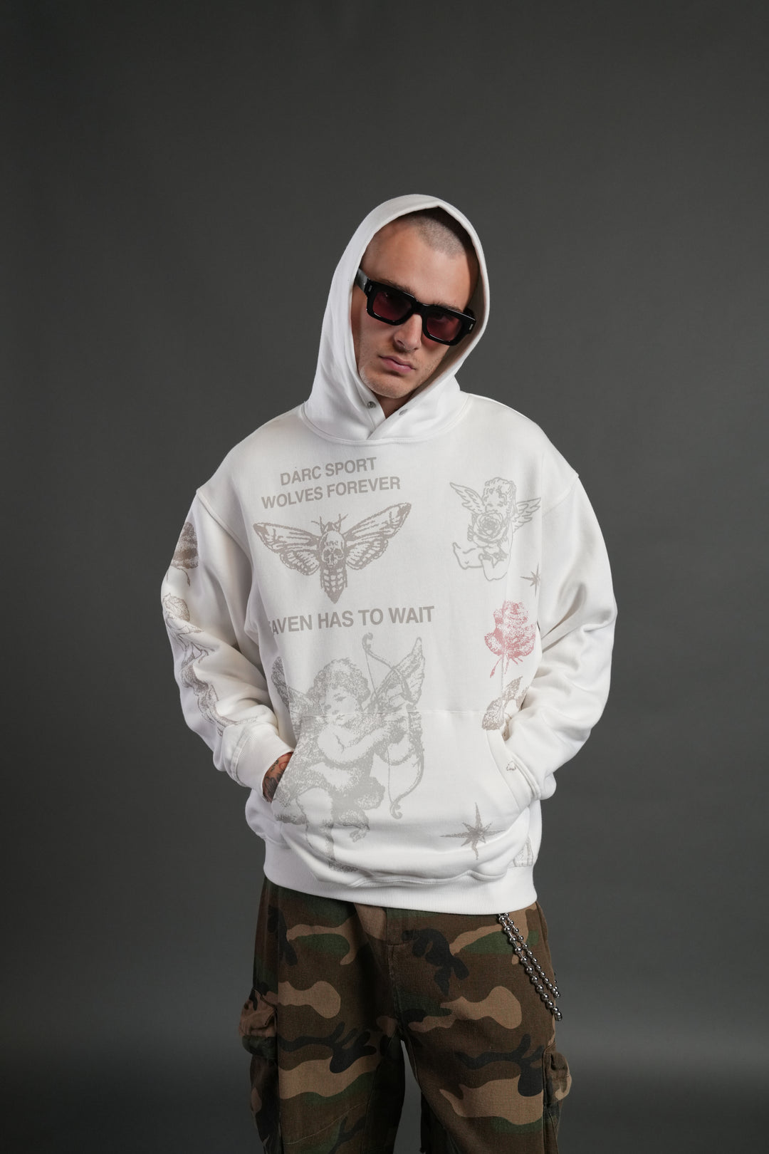 Sacred Flash "Pierce" Hoodie in Cream