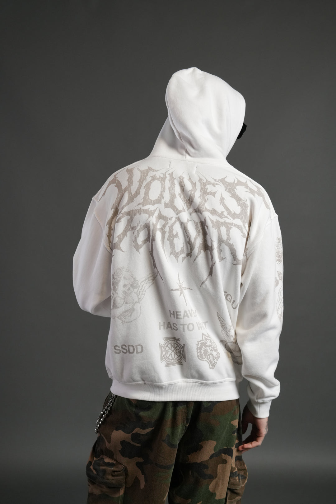 Sacred Flash "Pierce" Hoodie in Cream