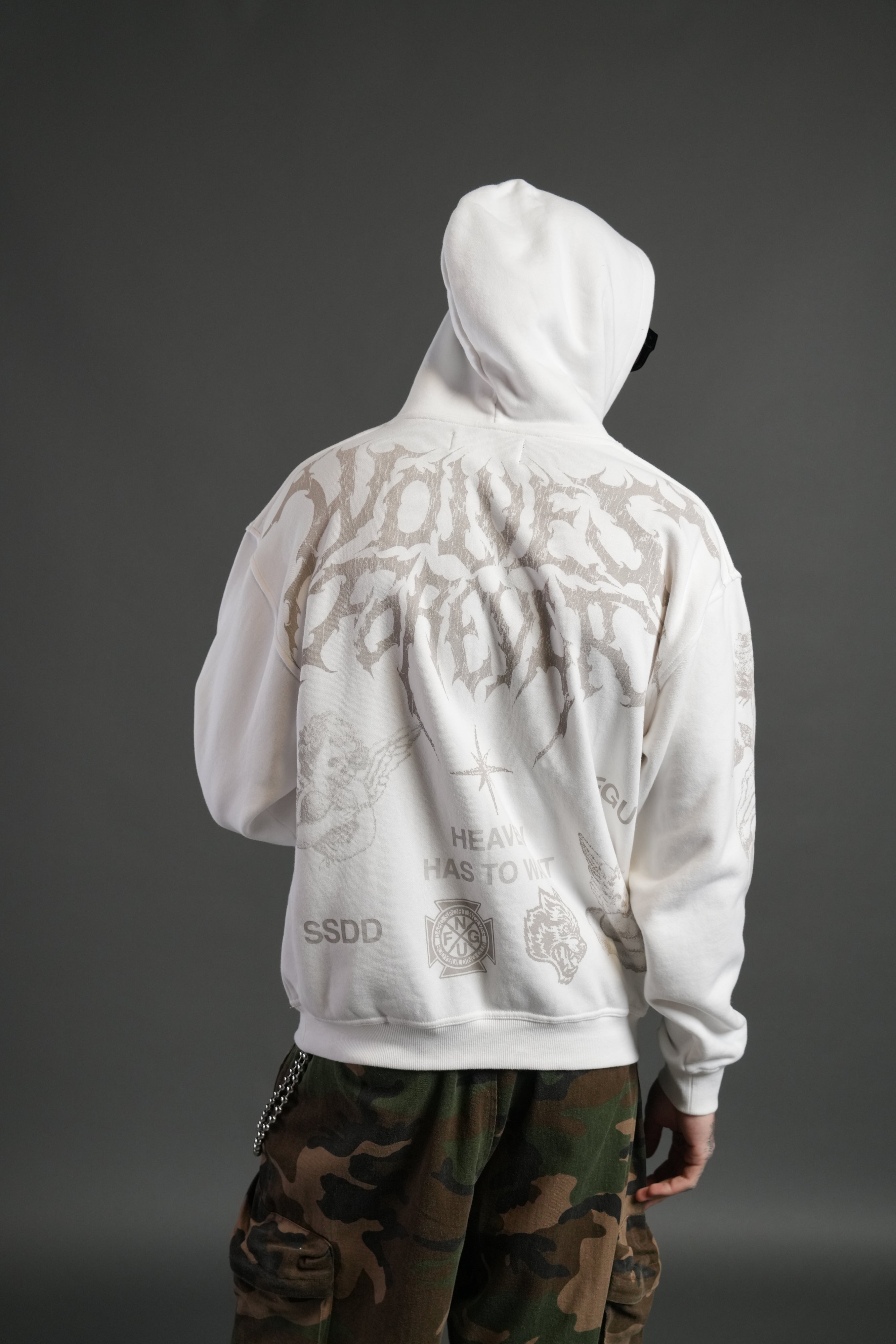 Sacred Flash "Pierce" Hoodie in Cream