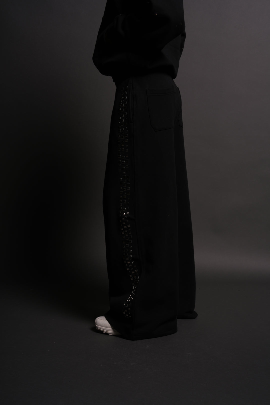 Dual Stud Mia Sweat Pants in Black