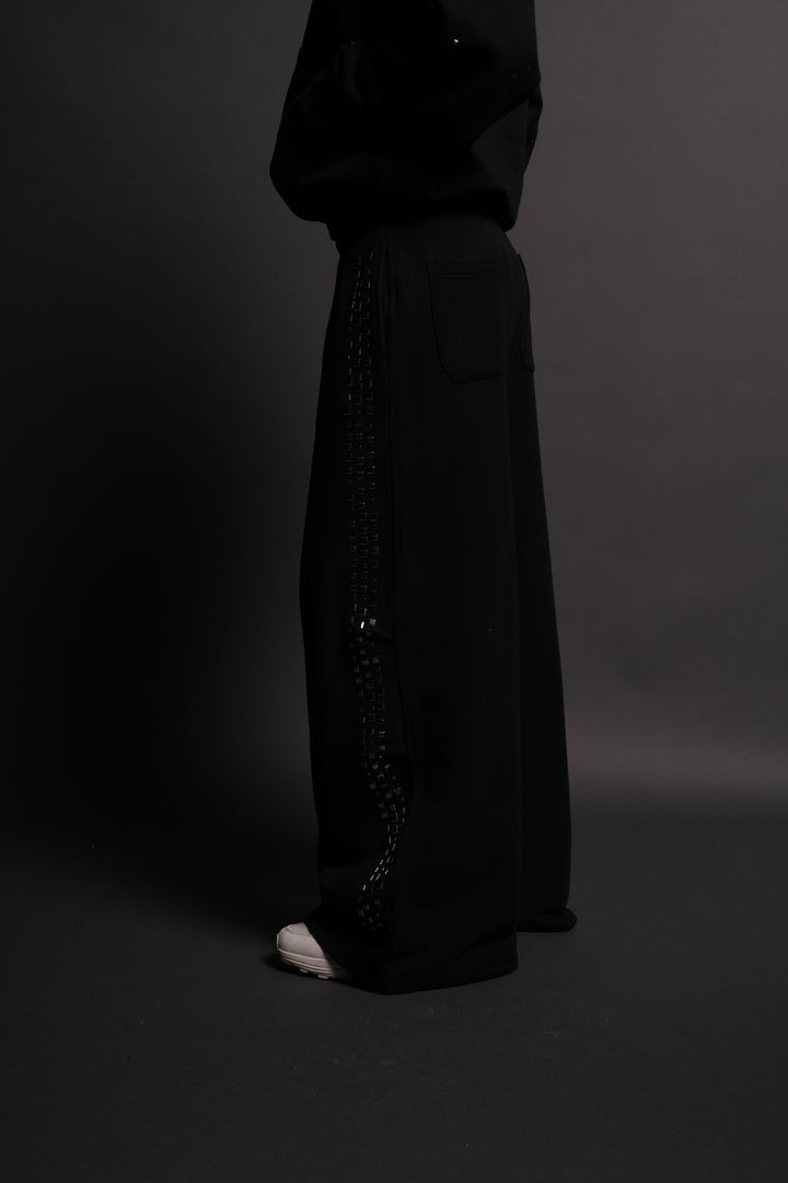 Dual Stud Mia Sweat Pants in Black