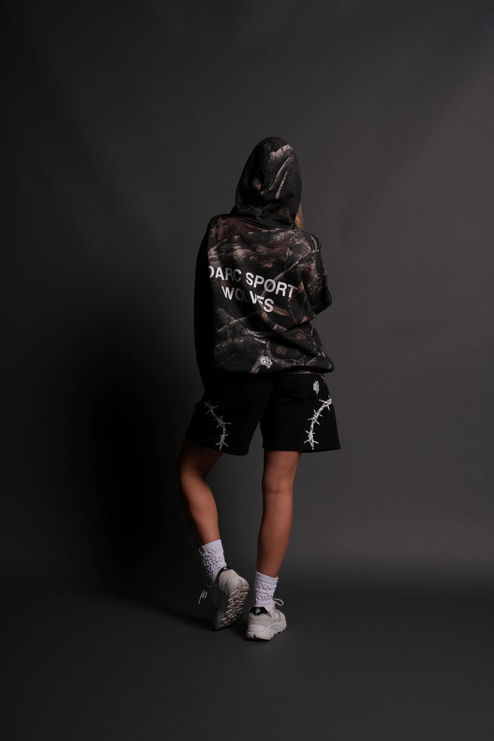 No Weapon Shall Prosper "Pierce" Hoodie in  Darc Brown Woodland Camo