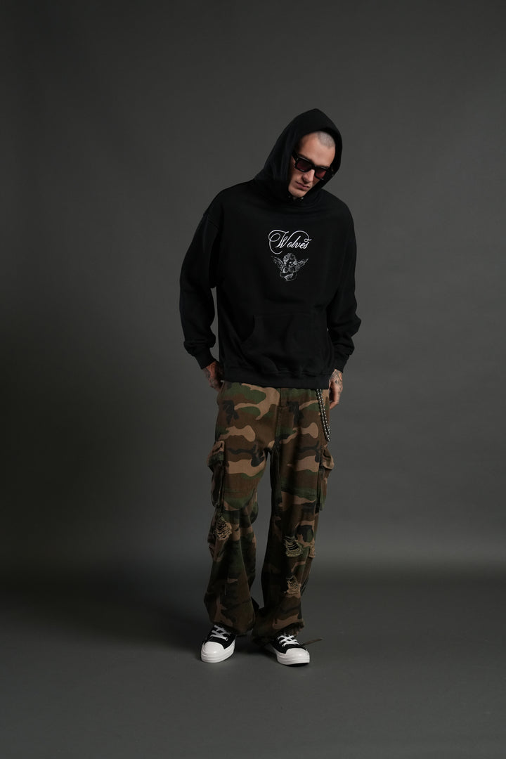 (1 OF 500) Divine Light "Pierce" Hoodie in Black Drift Wash