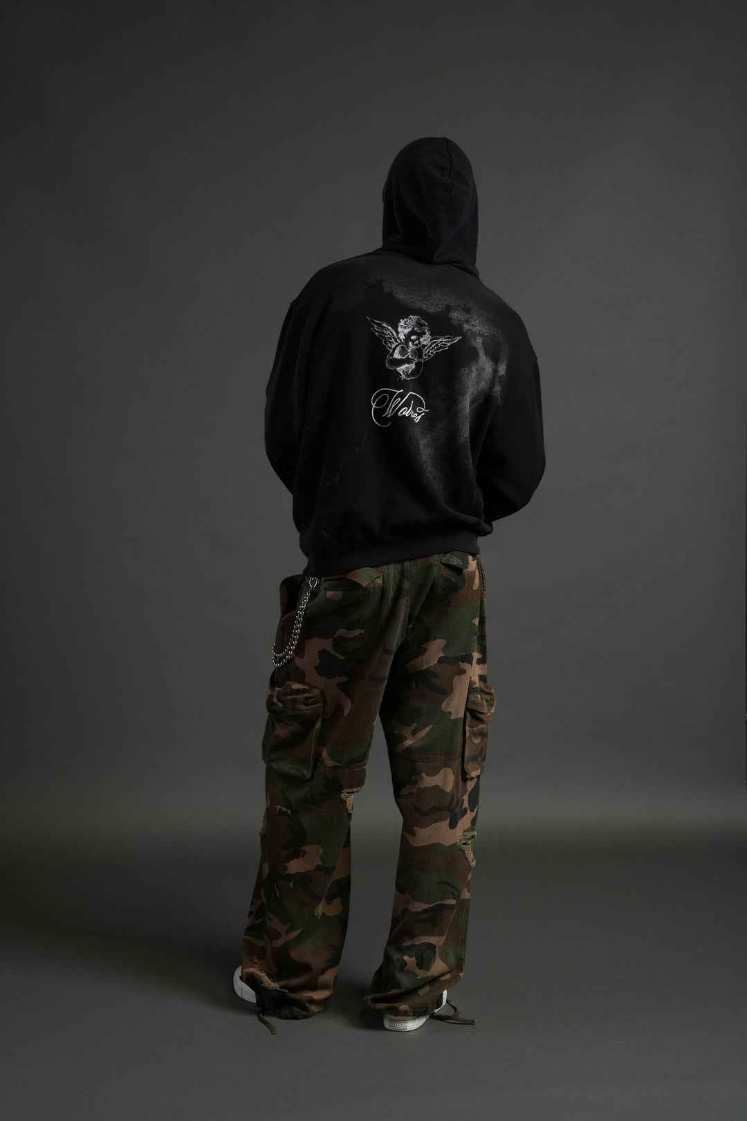 (1 OF 500) Divine Light "Pierce" Hoodie in Black Drift Wash