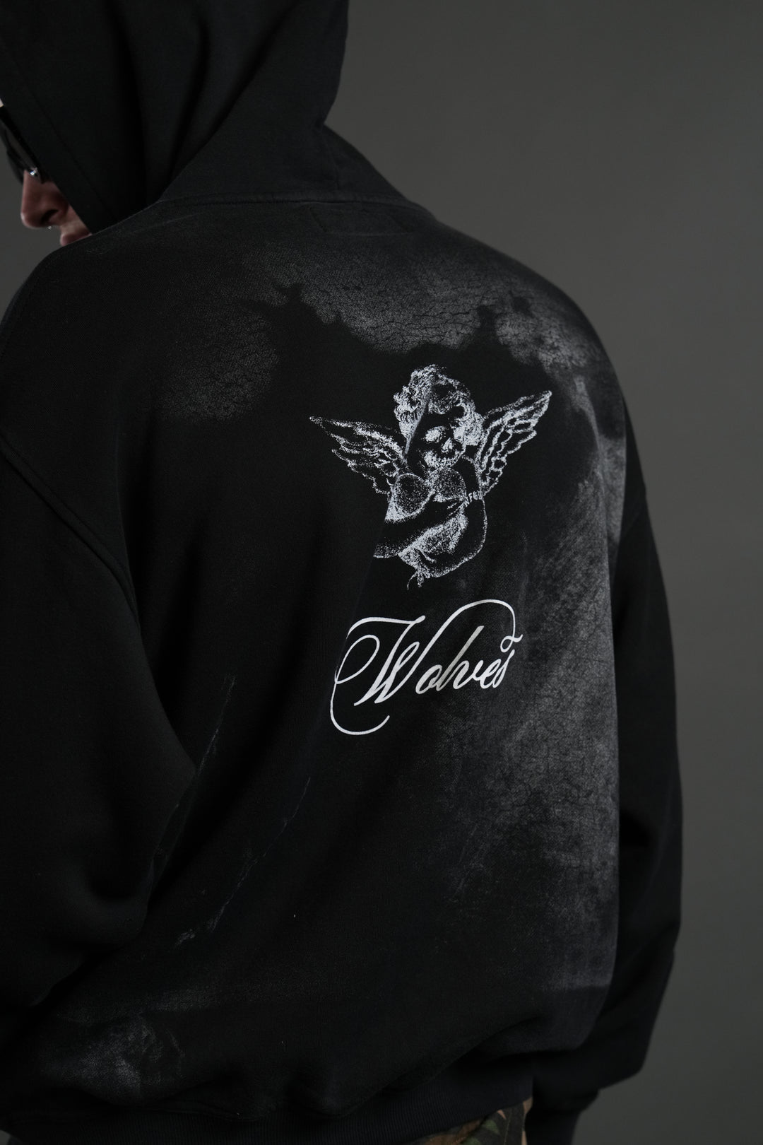 (1 OF 500) Divine Light "Pierce" Hoodie in Black Drift Wash