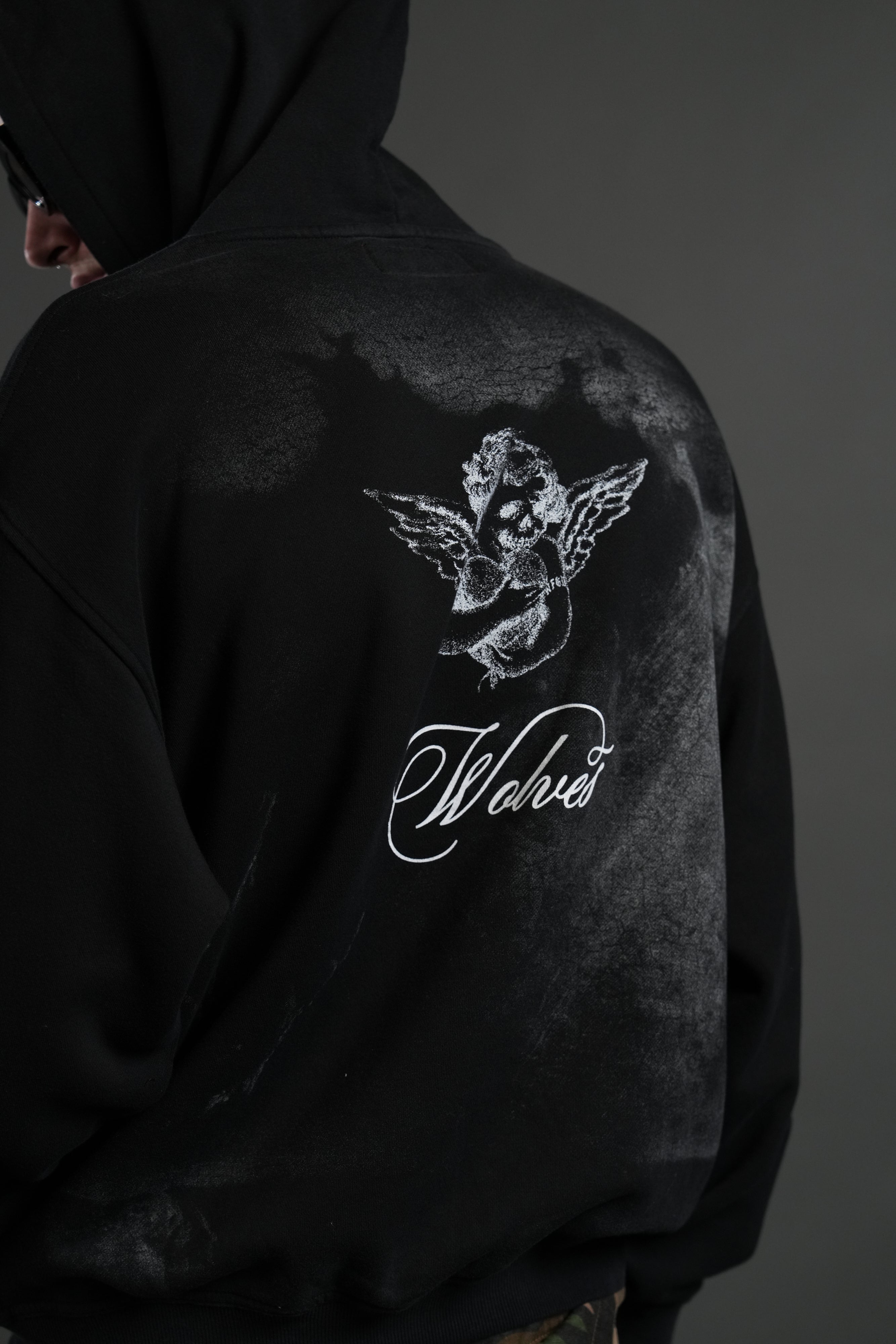 (1 OF 500) Divine Light "Pierce" Hoodie in Black Drift Wash