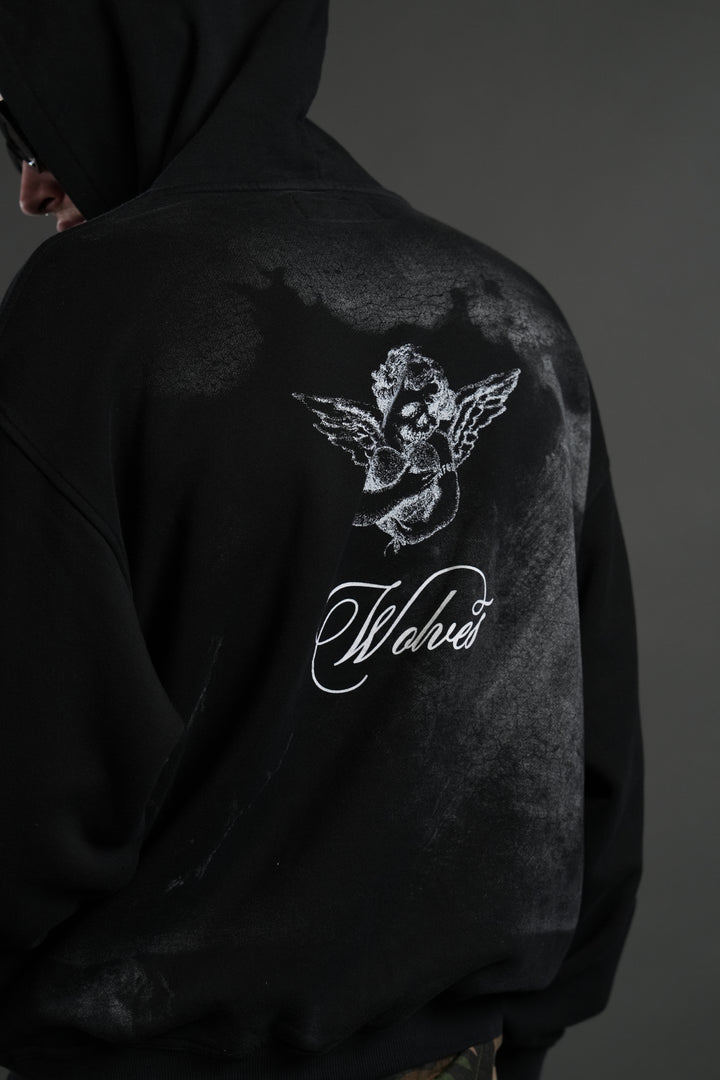 (1 OF 500) Divine Light "Pierce" Hoodie in Black Drift Wash