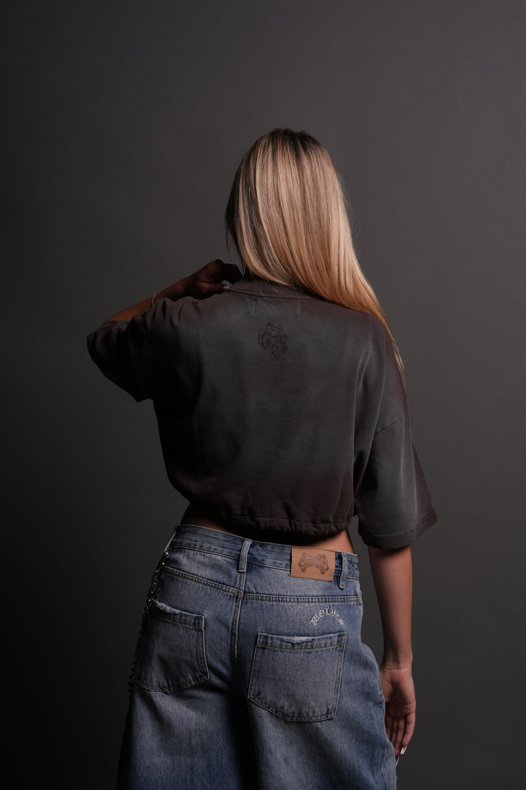 Chopper Bungee Cropped Tee in Darc Brown Horizon Sun Fade