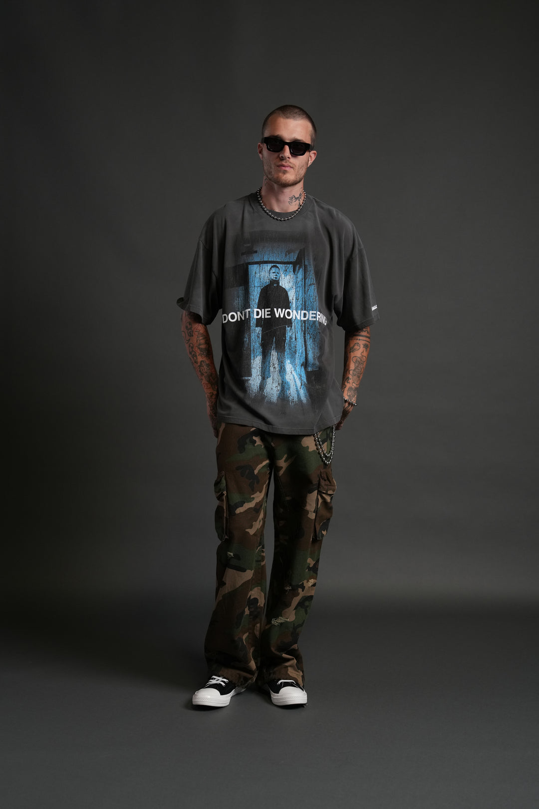 Nowhere to Run "Premium" Oversized Tee in Wolf Gray Drift Wash