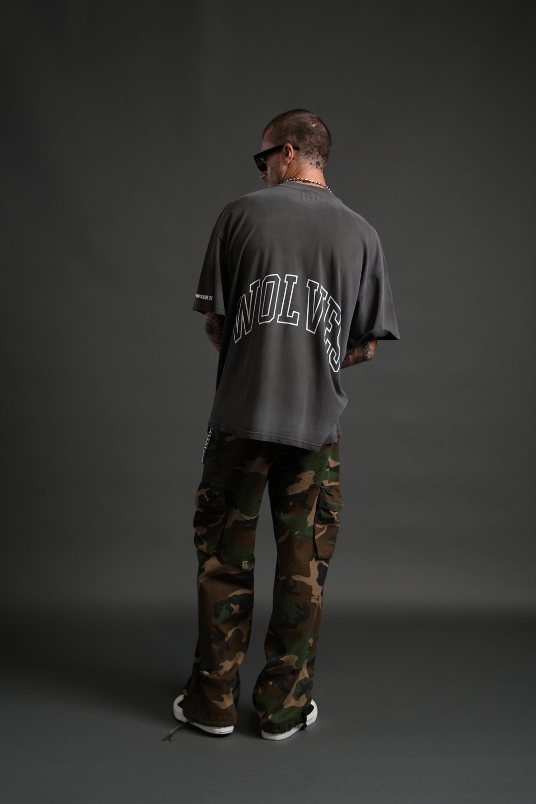 Nowhere to Run "Premium" Oversized Tee in Wolf Gray Drift Wash