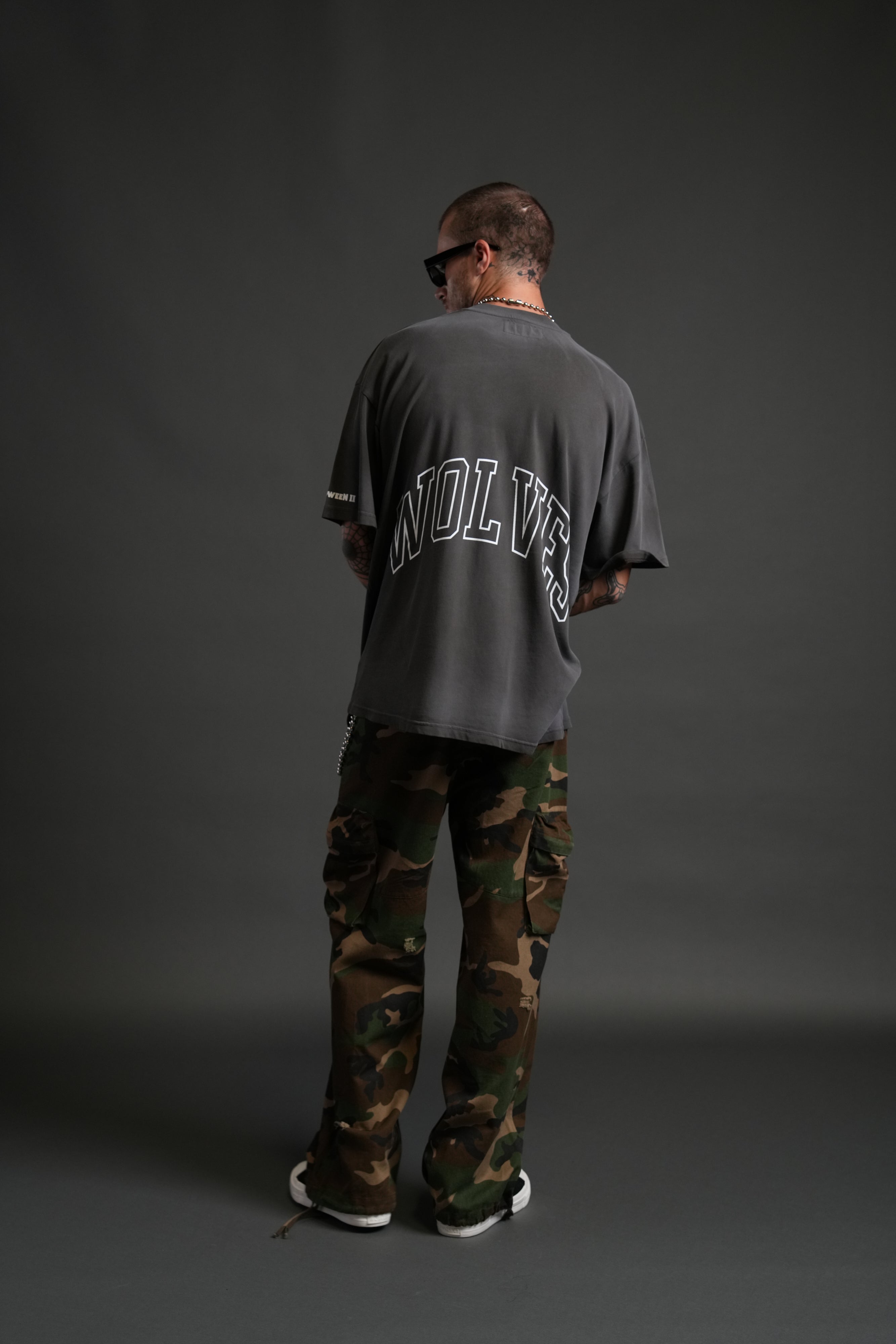 Nowhere to Run "Premium" Oversized Tee in Wolf Gray Drift Wash