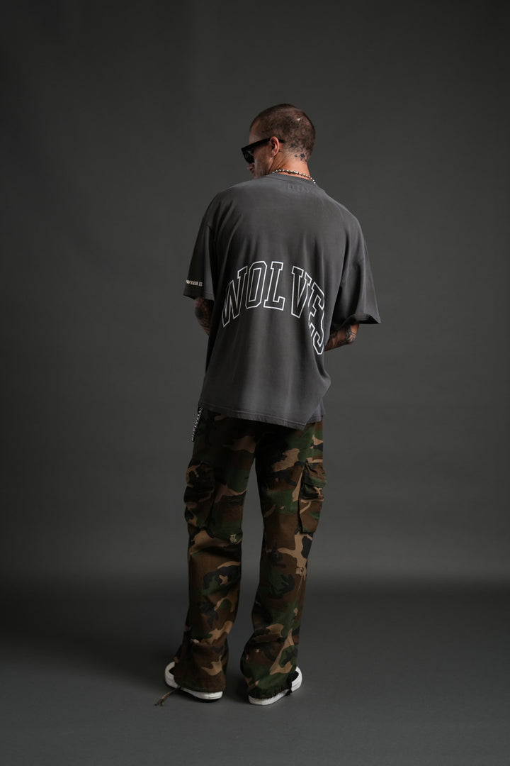 Nowhere to Run "Premium" Oversized Tee in Wolf Gray Drift Wash