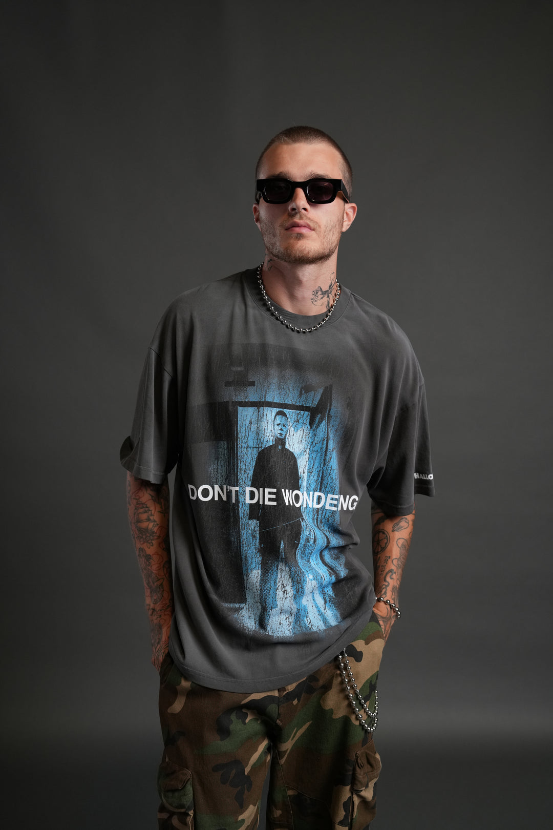 Nowhere to Run "Premium" Oversized Tee in Wolf Gray Drift Wash