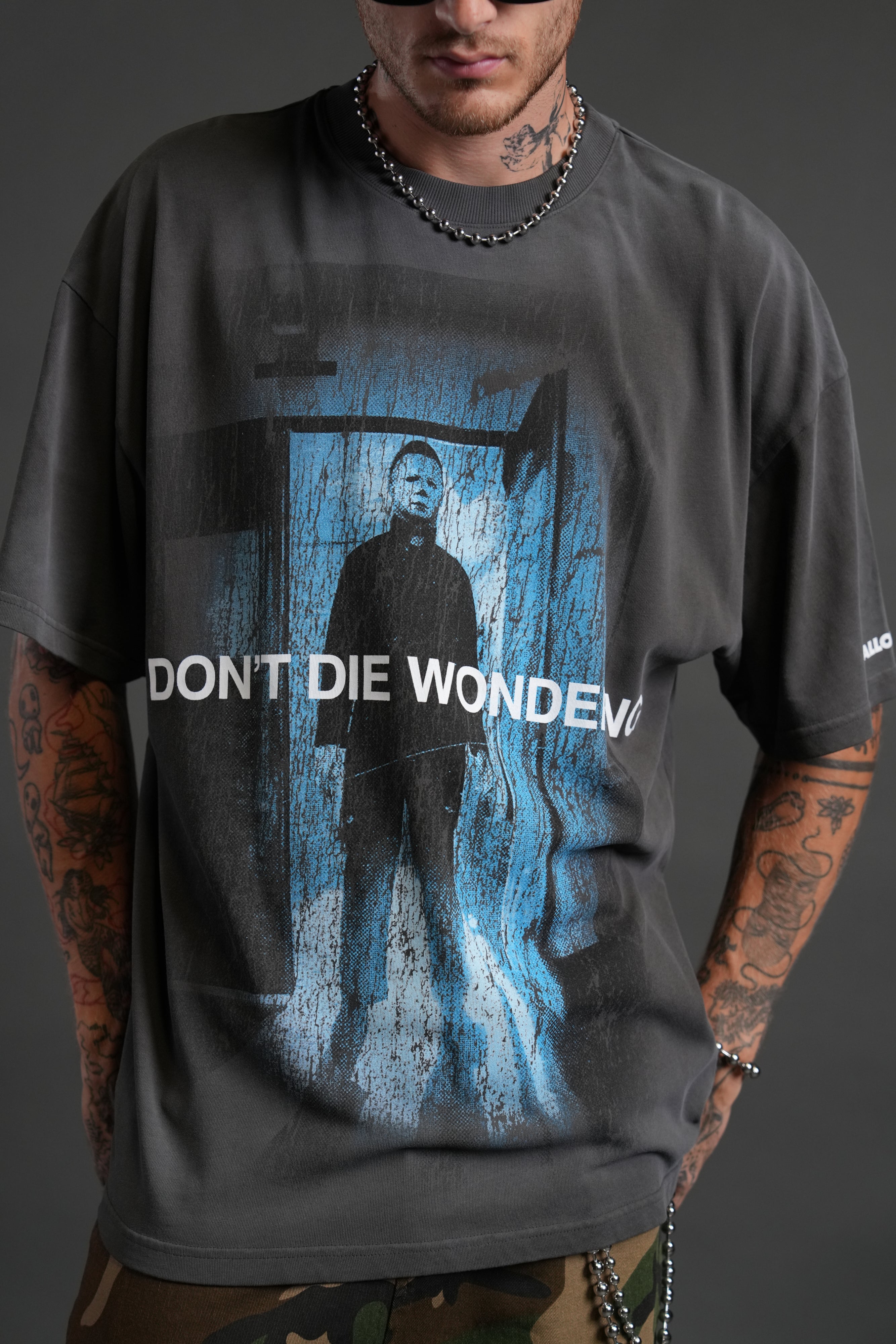 Nowhere to Run "Premium" Oversized Tee in Wolf Gray Drift Wash