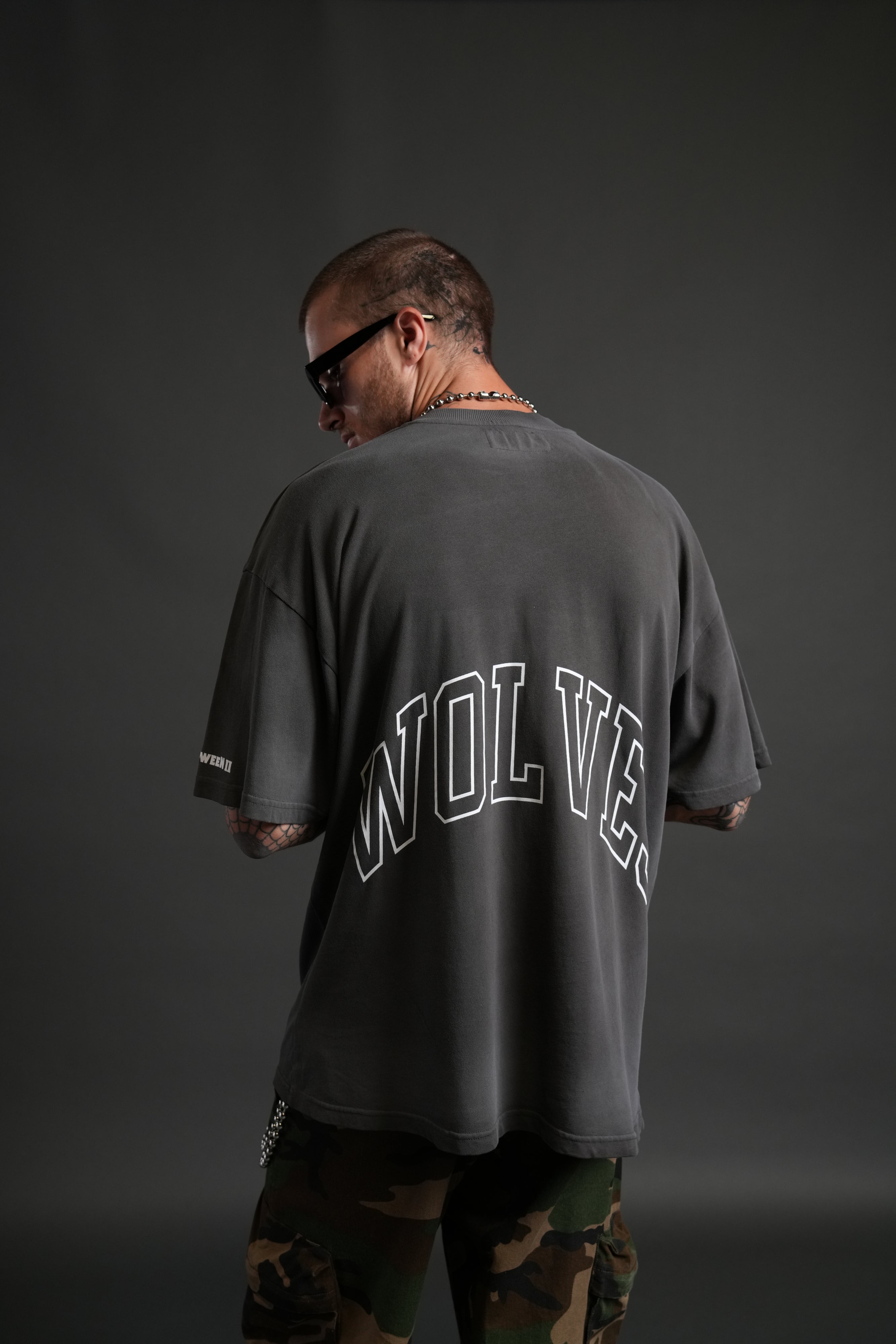 Nowhere to Run "Premium" Oversized Tee in Wolf Gray Drift Wash