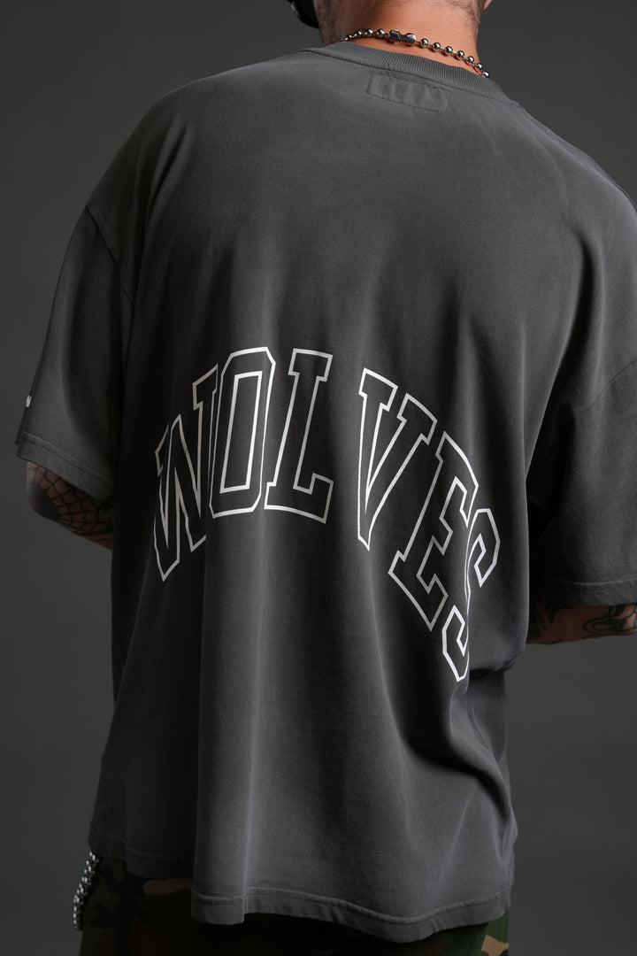 Nowhere to Run "Premium" Oversized Tee in Wolf Gray Drift Wash